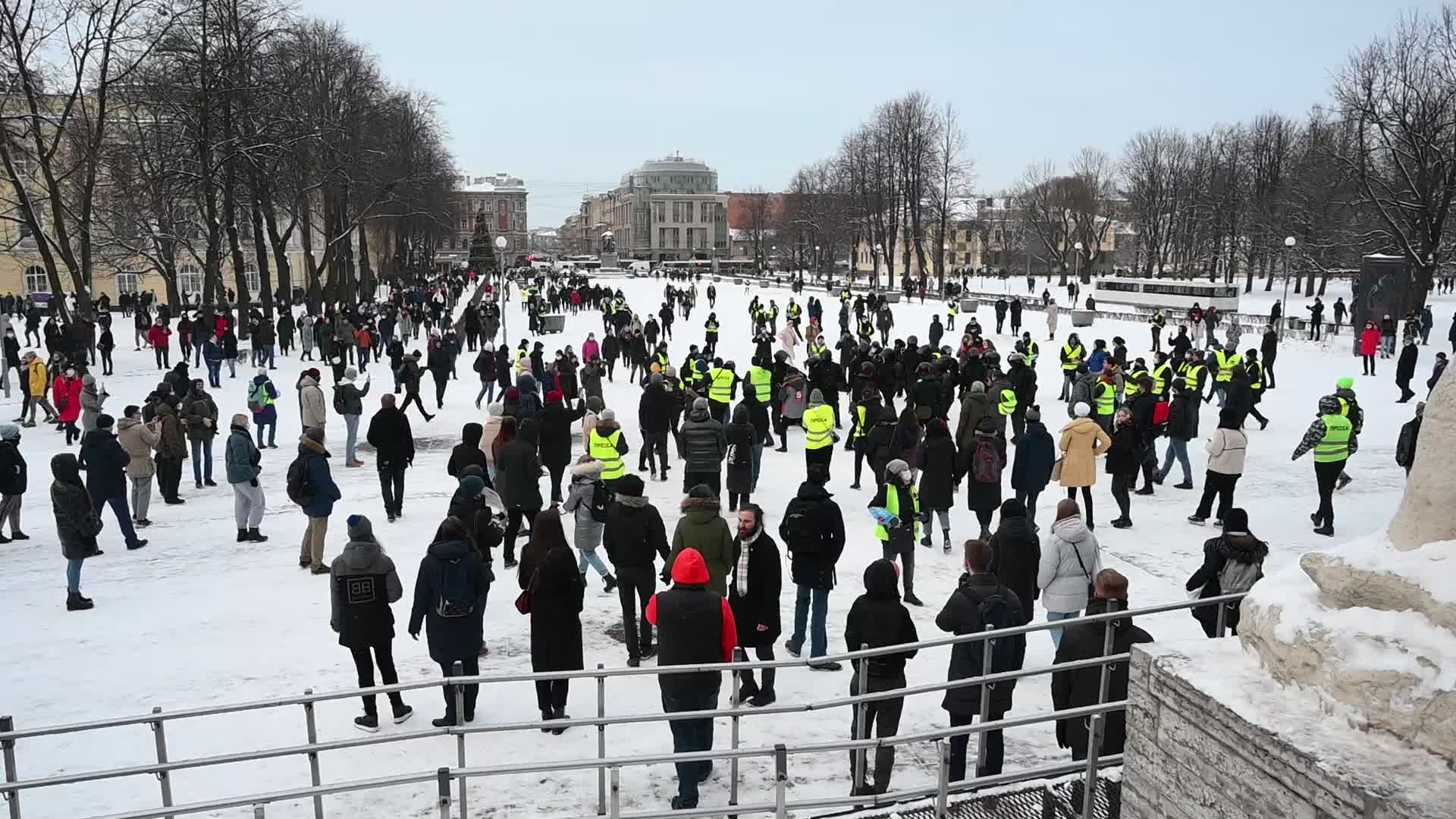Rally in support of Jailed Russian Opposition leader Alexei Navalny in Saint Petersburg, Russia