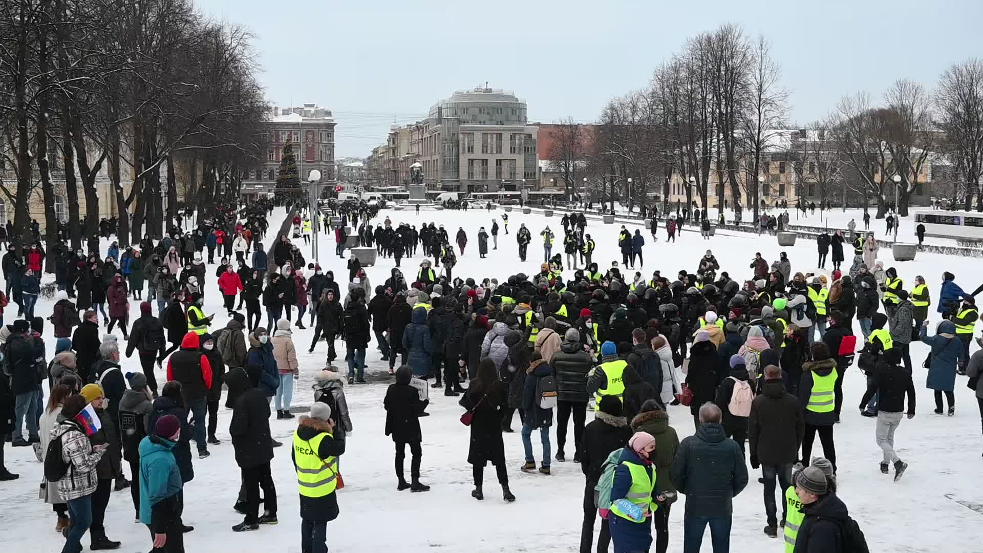 Rally in support of Jailed Russian Opposition leader Alexei Navalny in Saint Petersburg, Russia