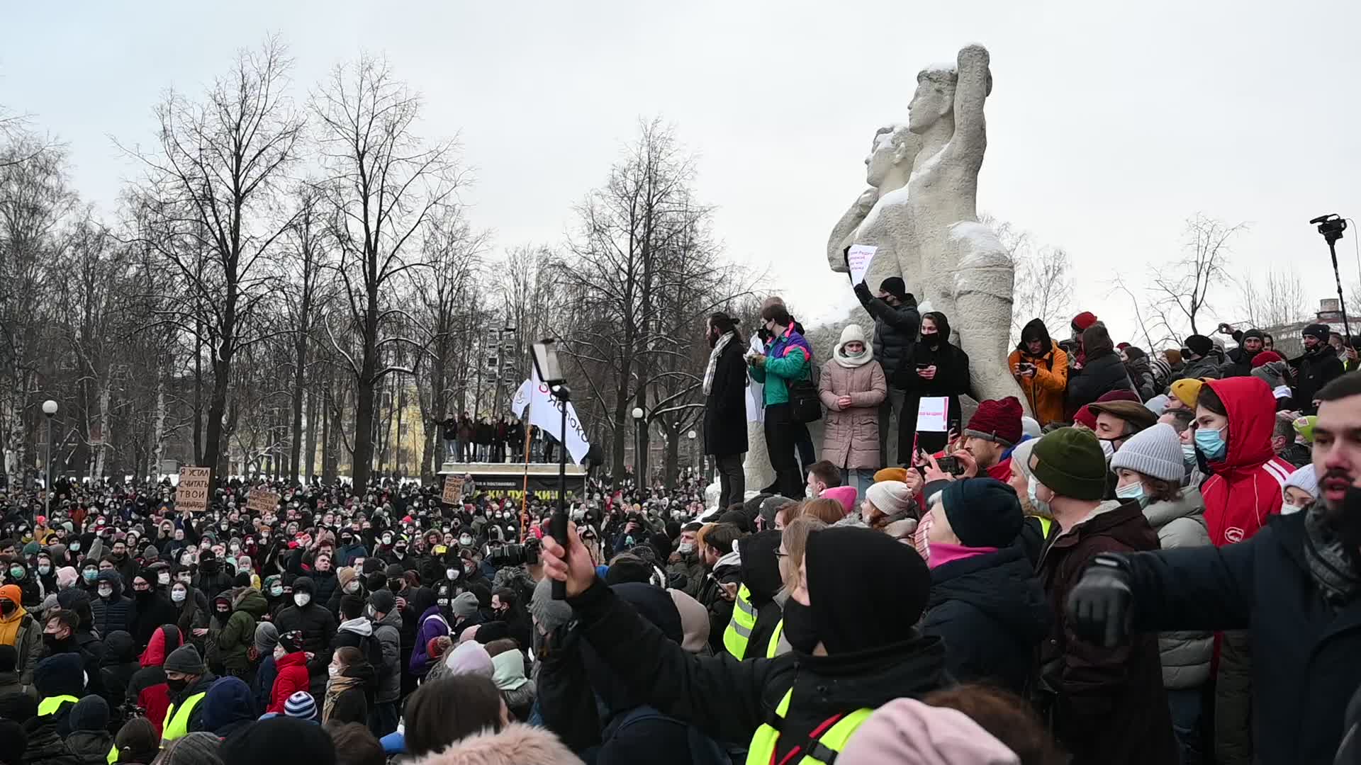 Rally in support of Jailed Russian Opposition leader Alexei Navalny in Saint Petersburg, Russia