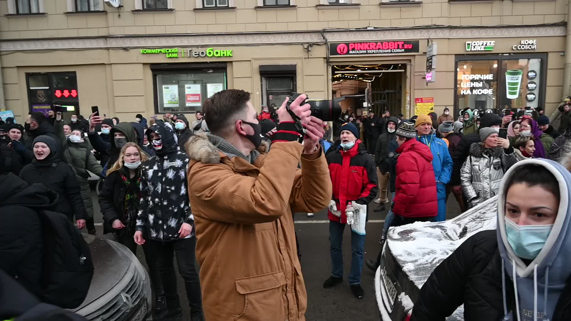 Rally in support of Jailed Russian Opposition leader Alexei Navalny in Saint Petersburg, Russia