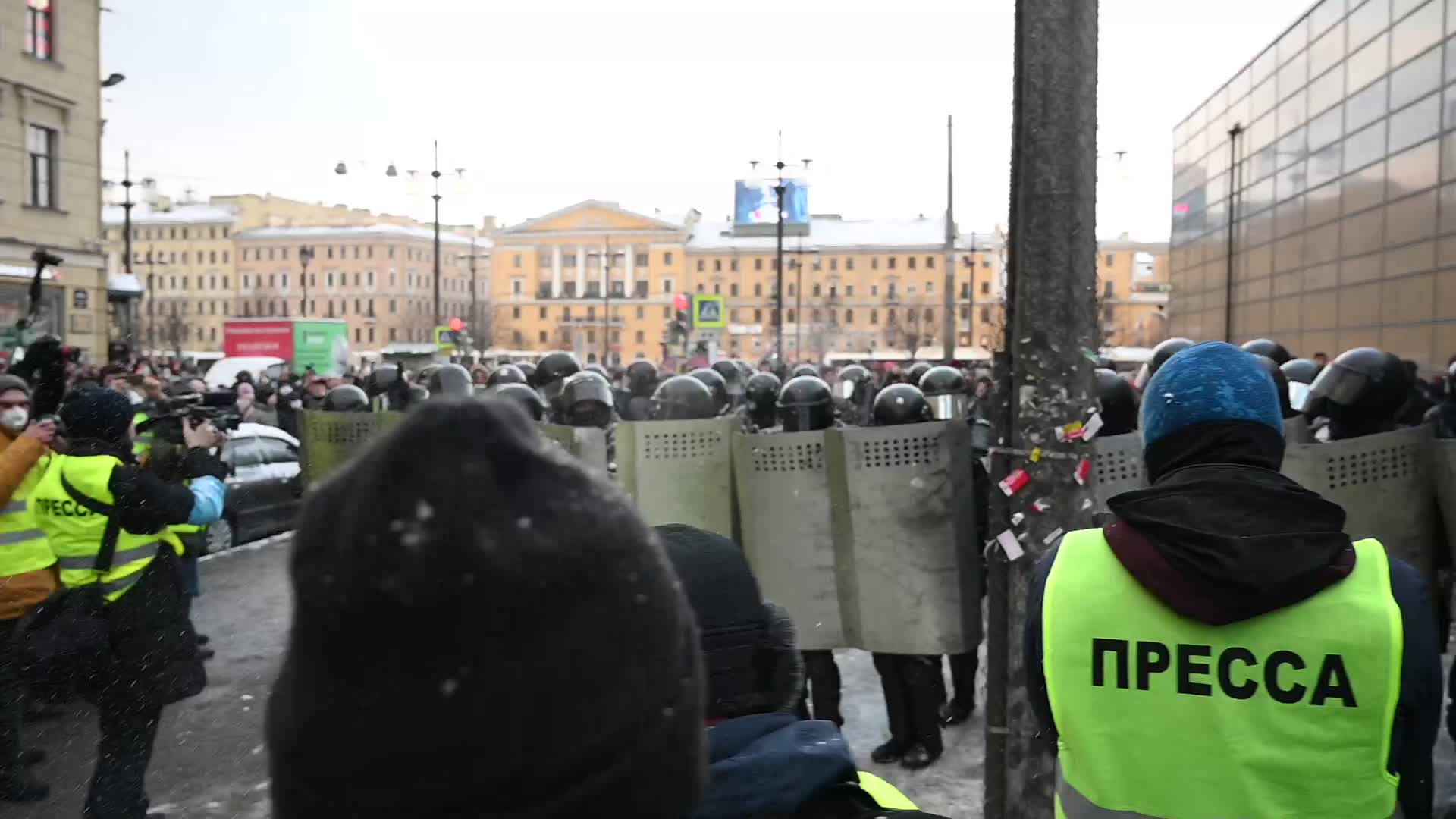 Rally in support of Jailed Russian Opposition leader Alexei Navalny in Saint Petersburg, Russia