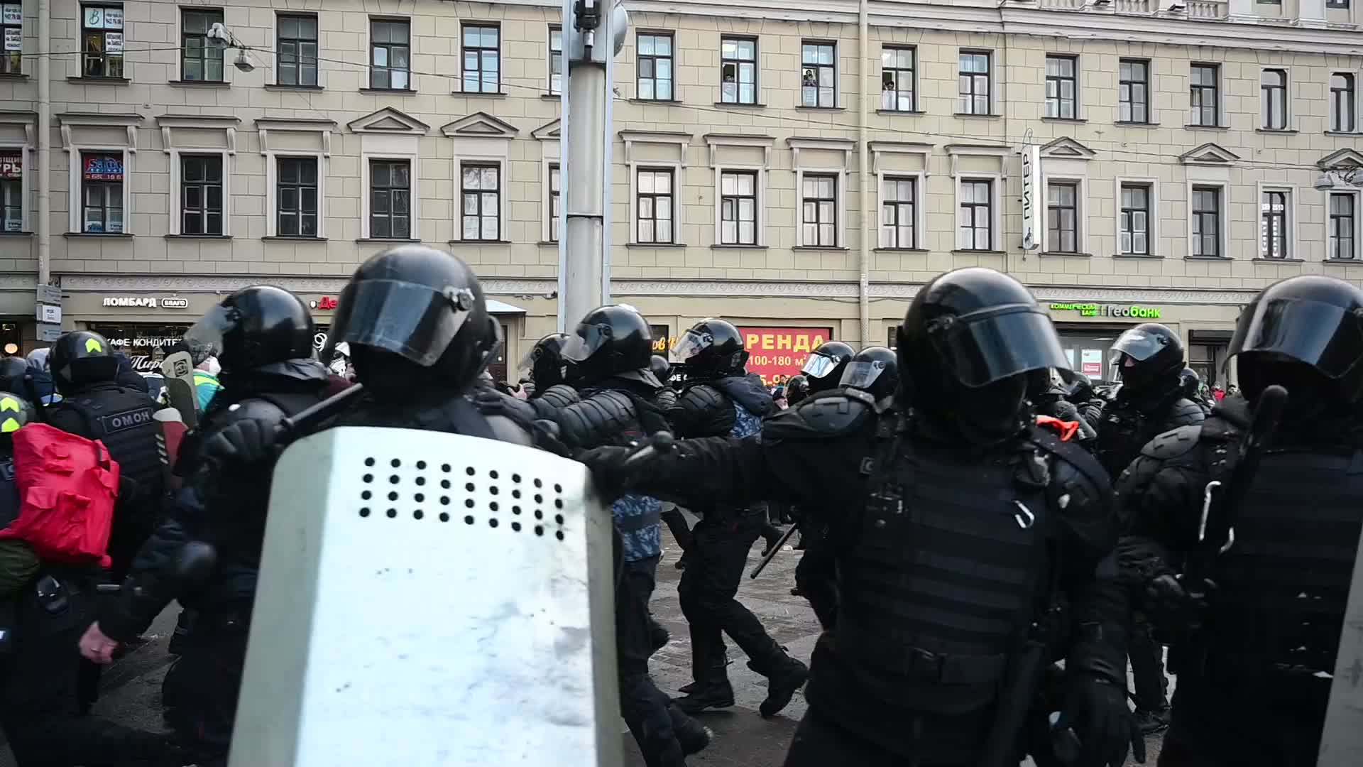Rally in support of Jailed Russian Opposition leader Alexei Navalny in Saint Petersburg, Russia