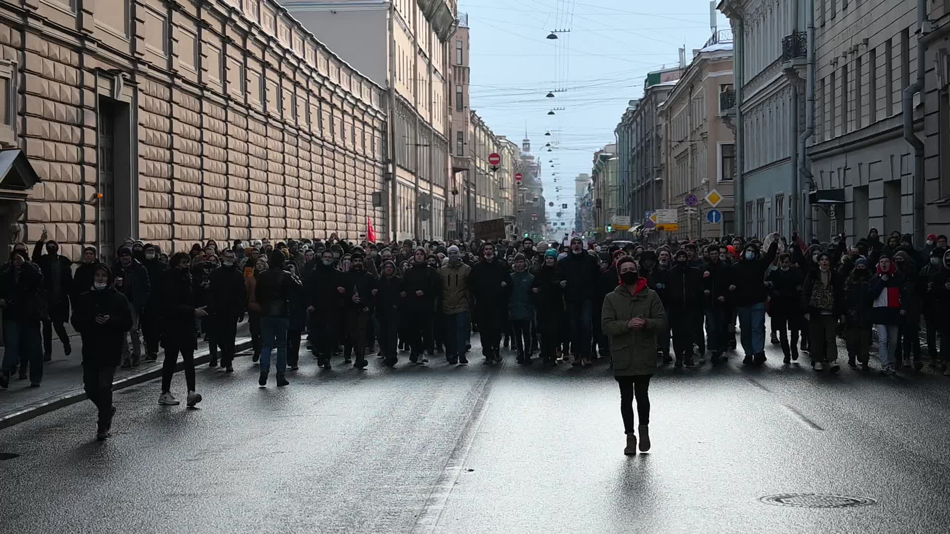 Rally in support of Jailed Russian Opposition leader Alexei Navalny in Saint Petersburg, Russia