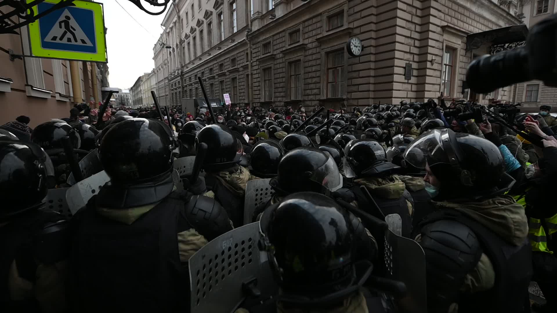 Rally in support of Jailed Russian Opposition leader Alexei Navalny in Saint Petersburg, Russia