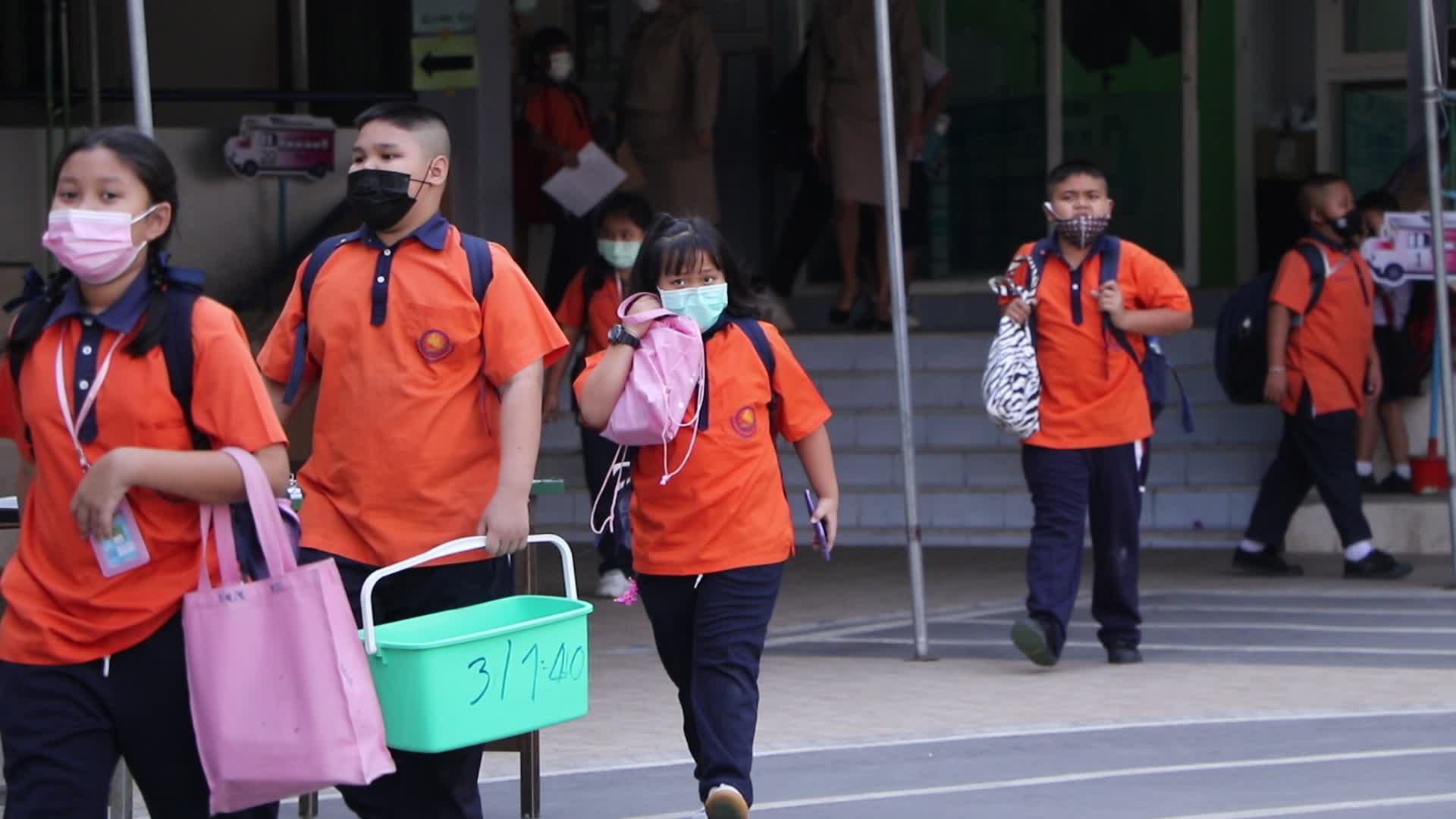 Students back to school in Bangkok, Thailand amid the Covid-19 pandemic
