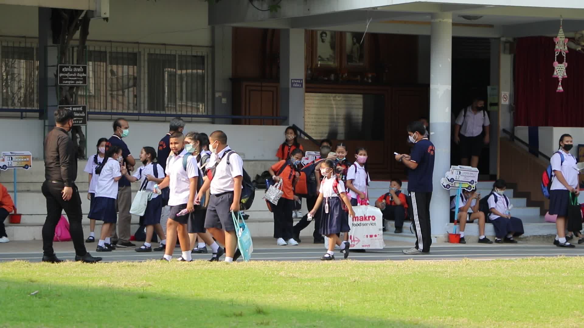Students back to school in Bangkok, Thailand amid the Covid-19 pandemic