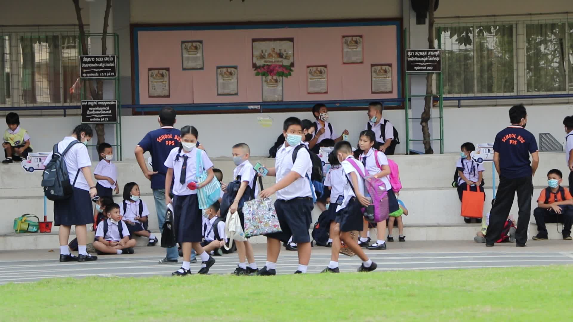 Students back to school in Bangkok, Thailand amid the Covid-19 pandemic