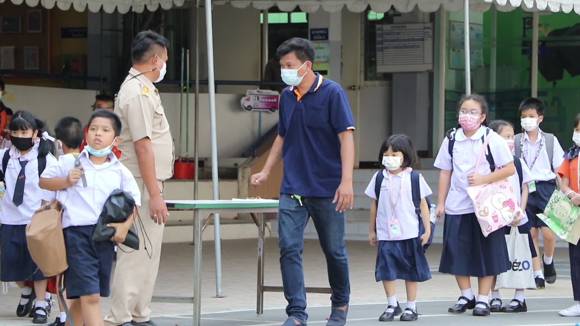 Students back to school in Bangkok, Thailand amid the Covid-19 pandemic