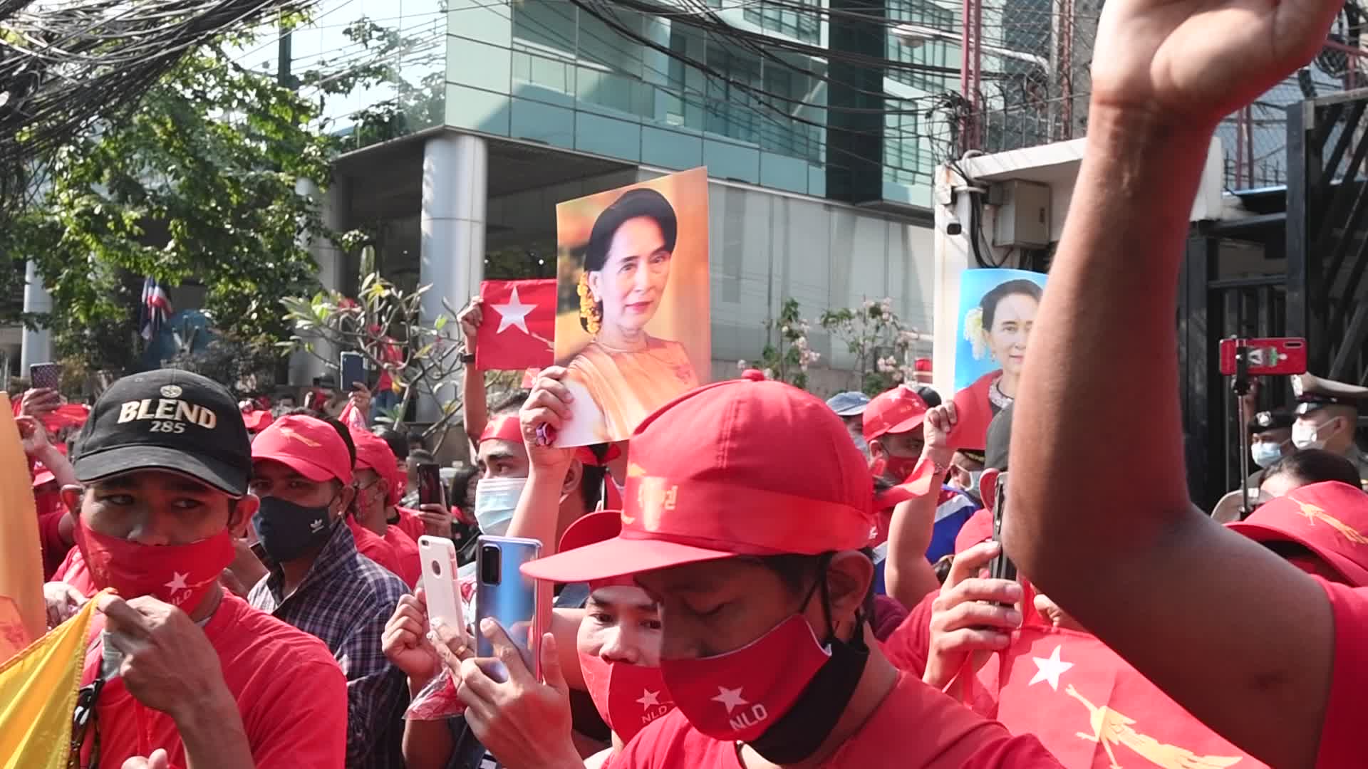 NLD Supporters In Bangkok Protest Against Military Coup In Myanmar