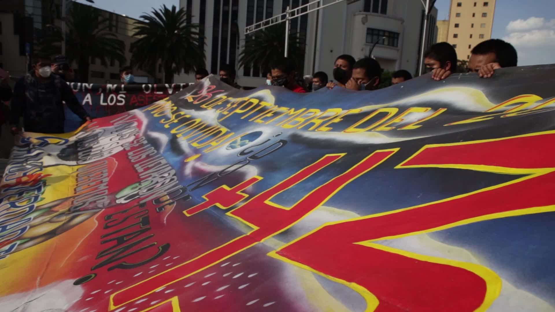 Demonstration for the 43 disappeared students from Ayotzinapa