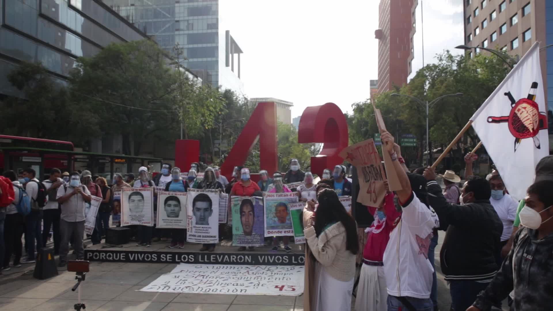 Demonstration for the 43 disappeared students from Ayotzinapa