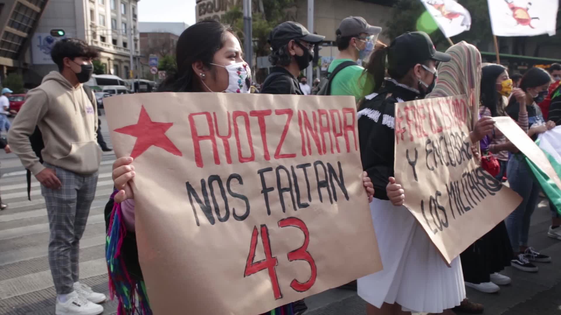 Demonstration for the 43 disappeared students from Ayotzinapa
