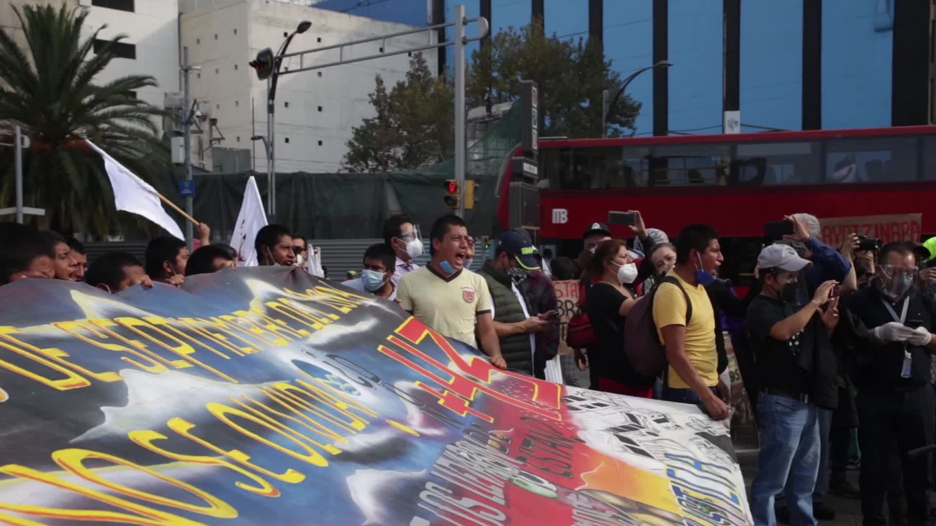 Demonstration for the 43 disappeared students from Ayotzinapa