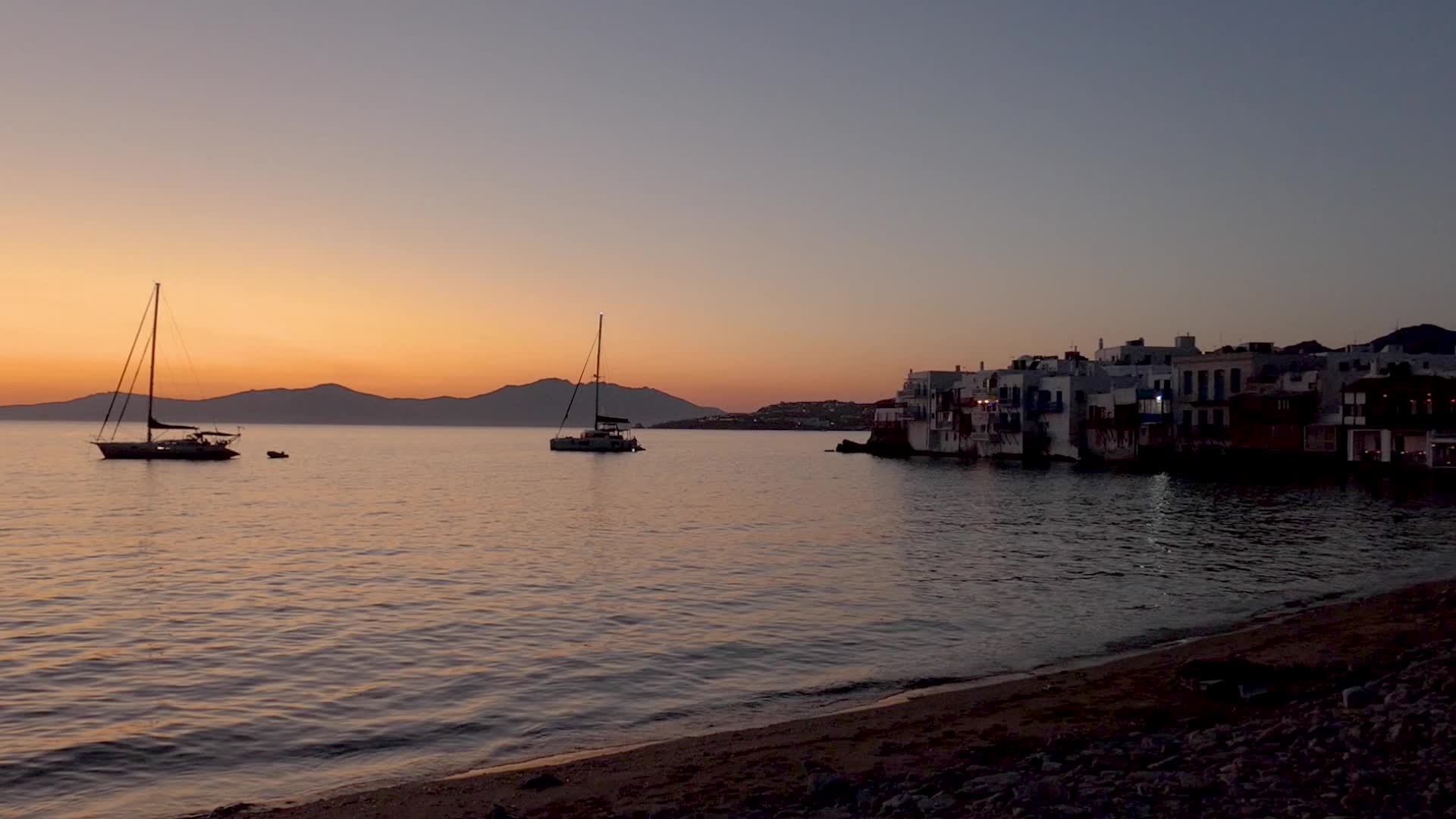 Dreamy Sunset In Mykonos Island In Greece