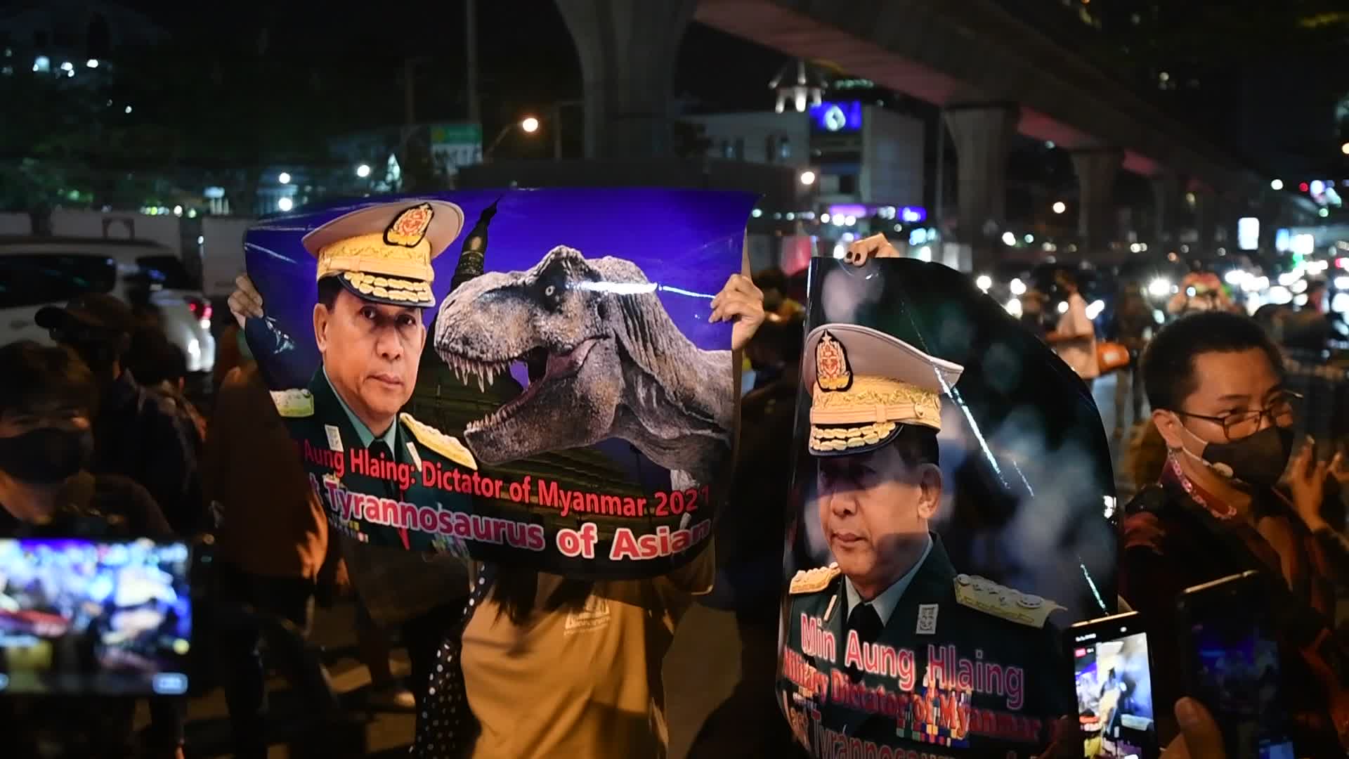 NLD Supporters In Bangkok Protest Against Military Coup In Myanmar