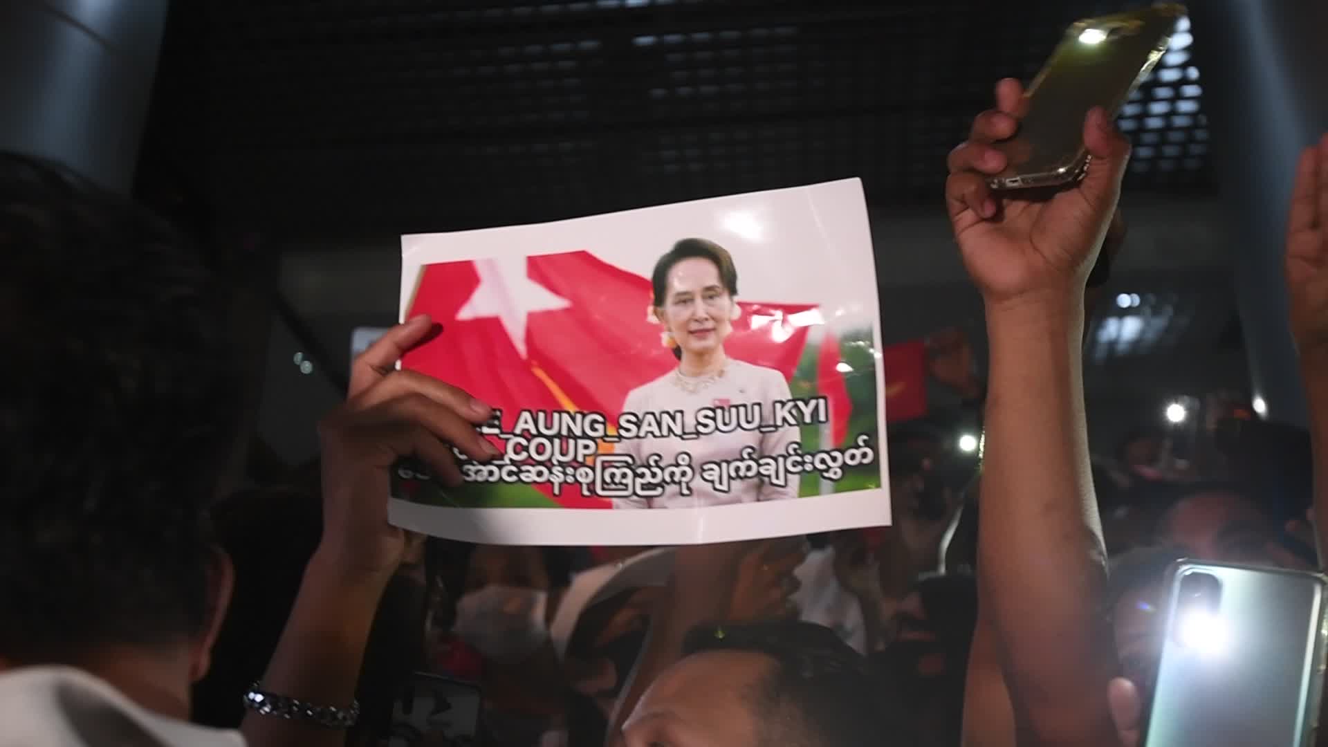 NLD Supporters In Bangkok Protest Against Military Coup In Myanmar
