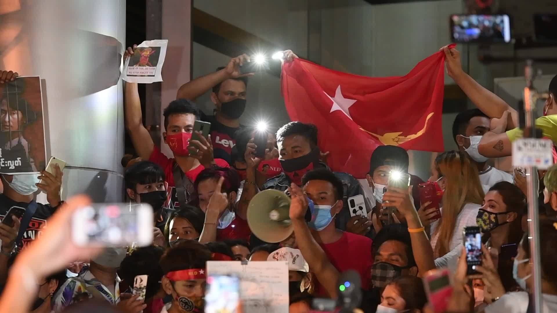 NLD Supporters In Bangkok Protest Against Military Coup In Myanmar