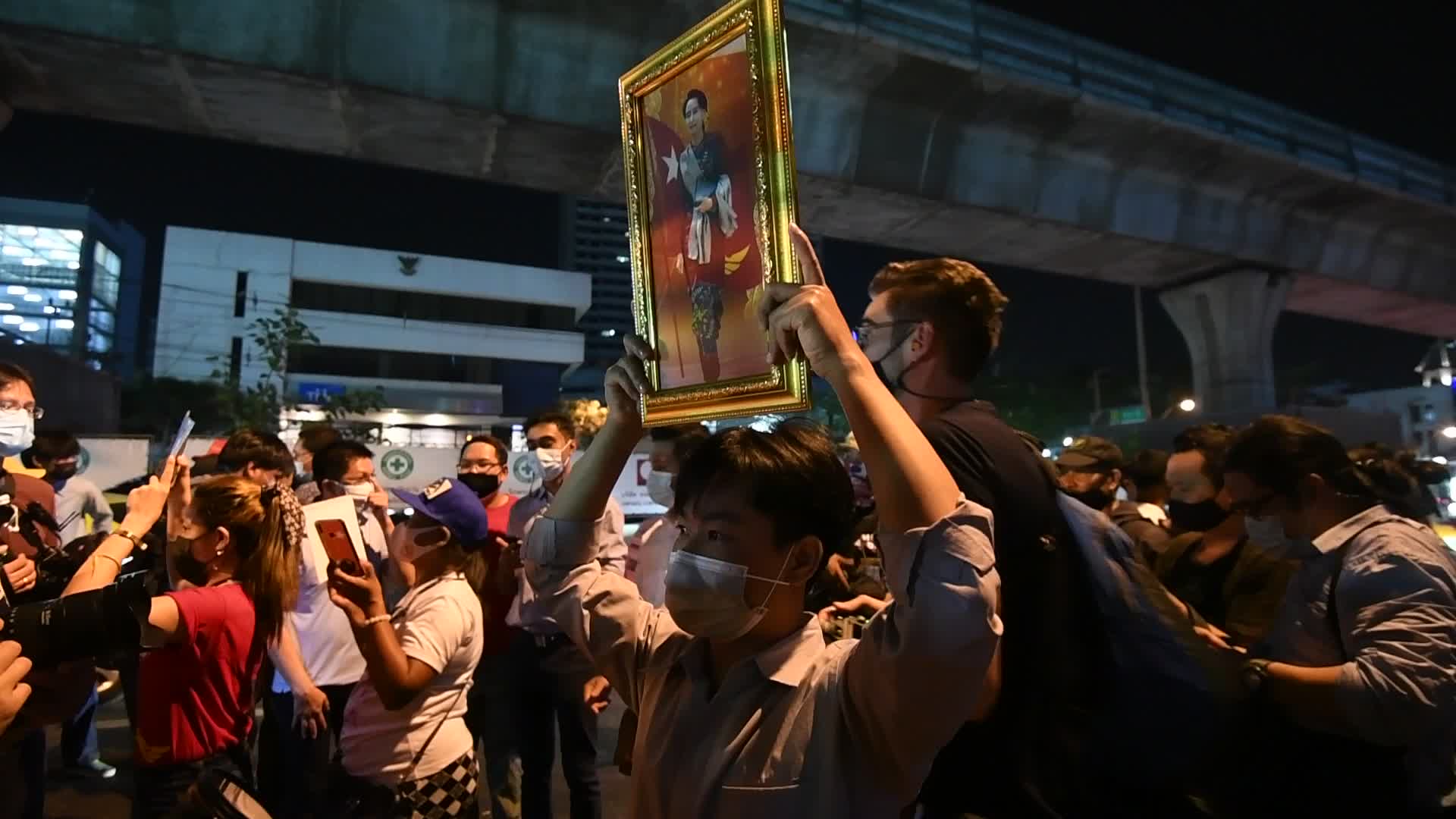 NLD Supporters In Bangkok Protest Against Military Coup In Myanmar