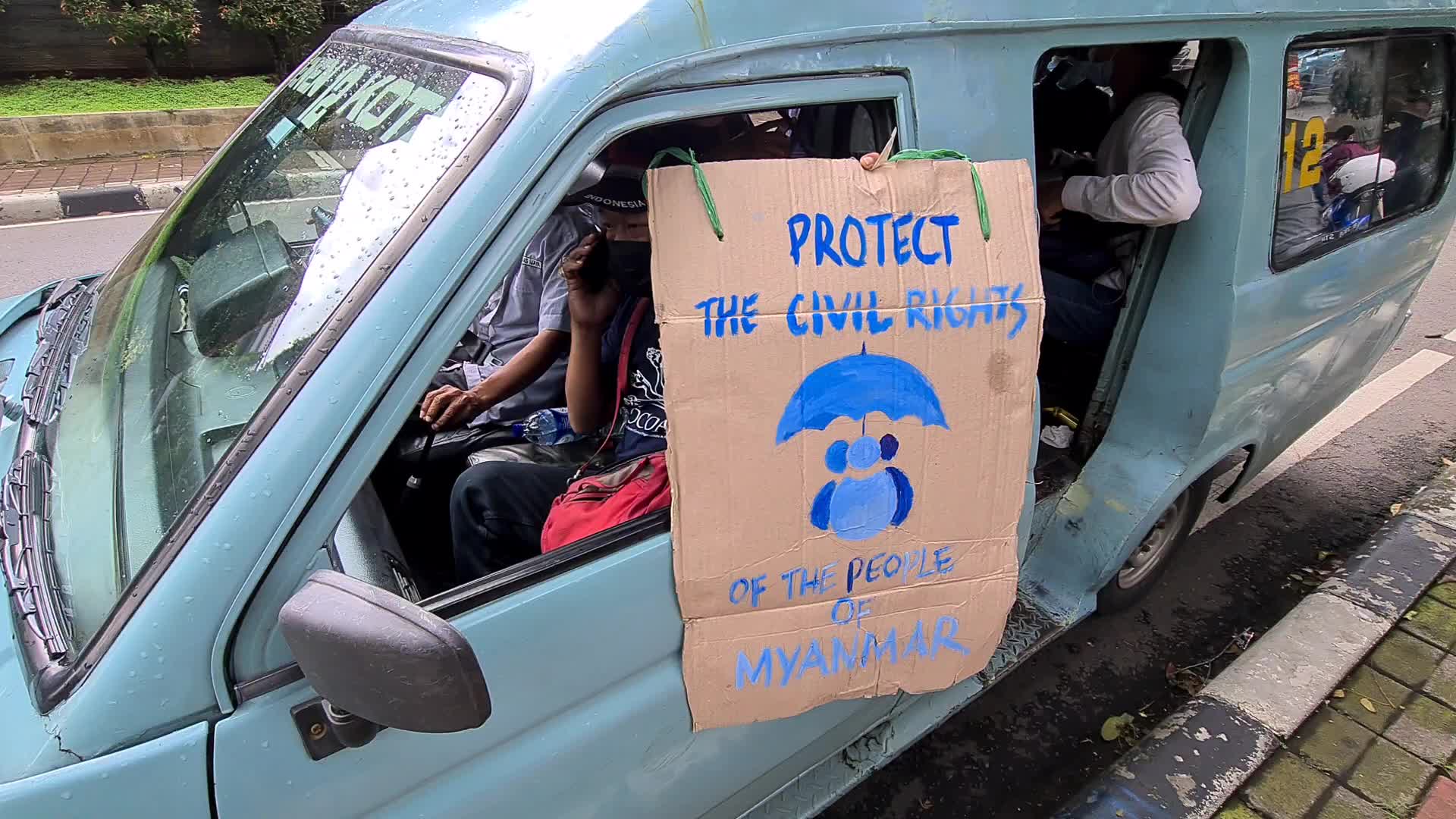 Demonstration in front of Myanmar Embassy Jakarta