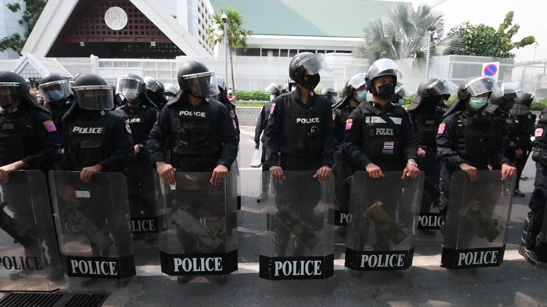 Myanmar residents in Bangkok protest against military coup in Myanmar