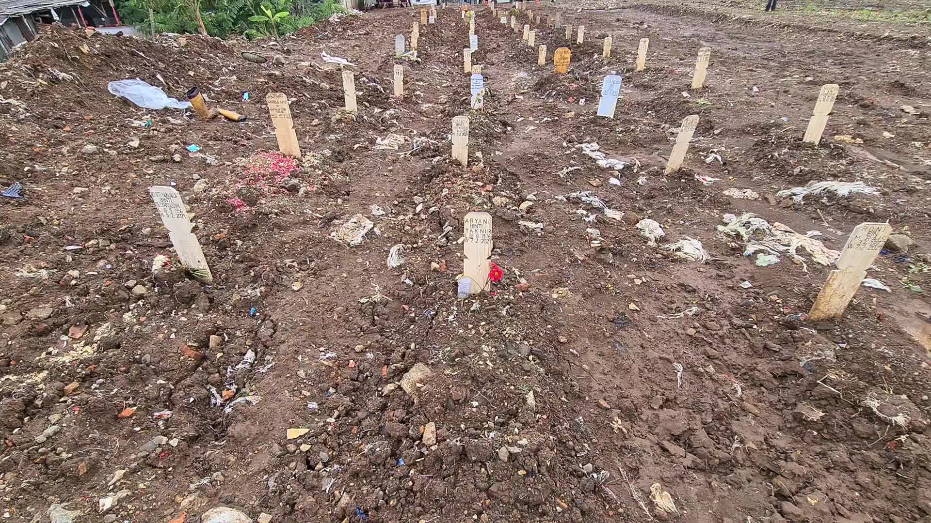 Burial of Covid-19 victims in Indonesia