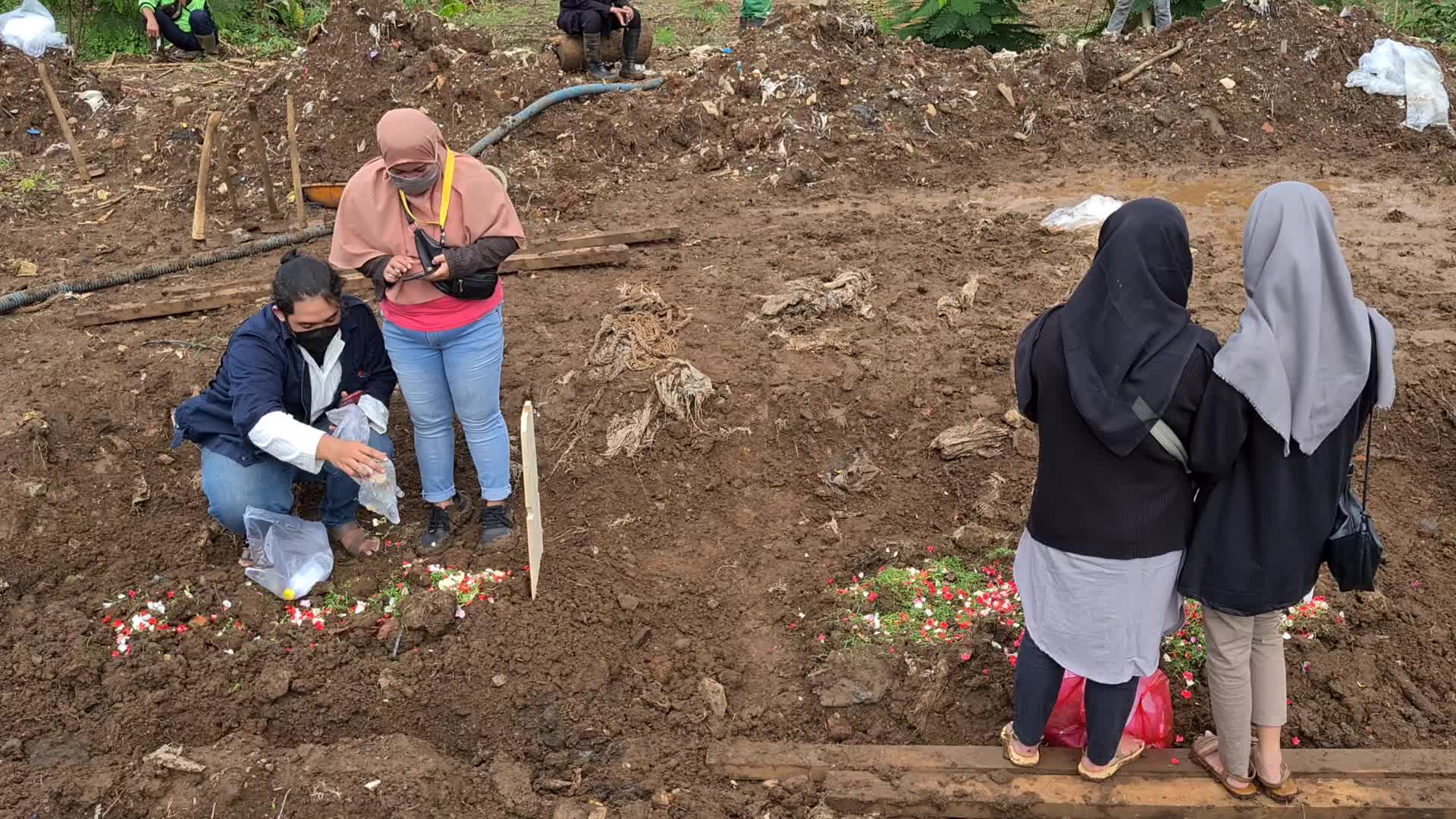 Burial of Covid-19 victims in Indonesia