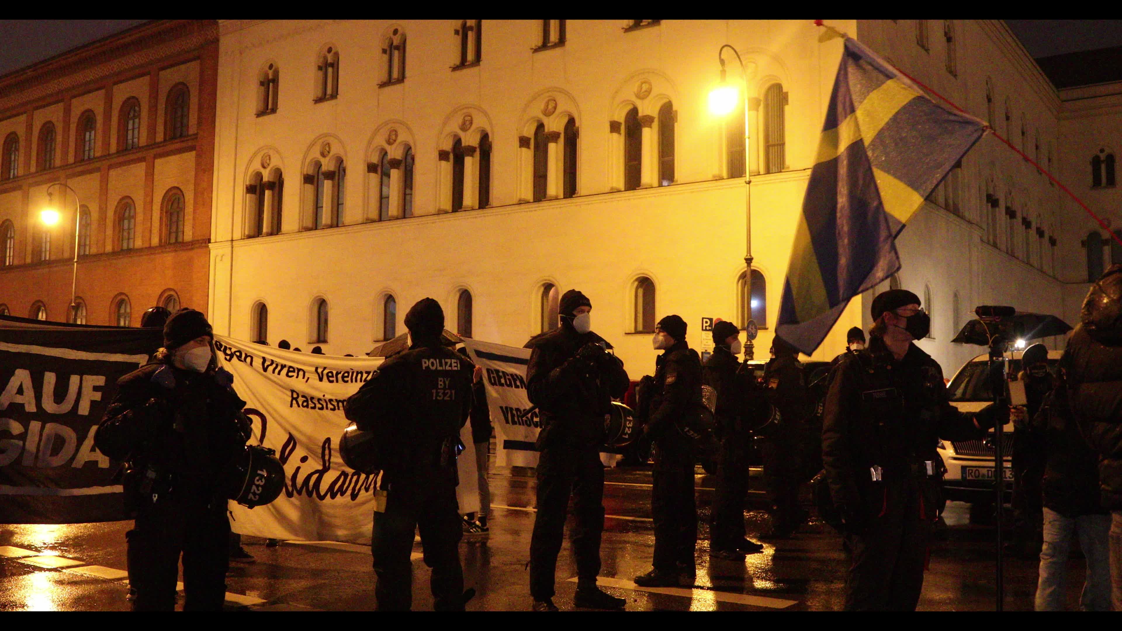 Hundreds protest against the Covid-19 restrictions in Munich