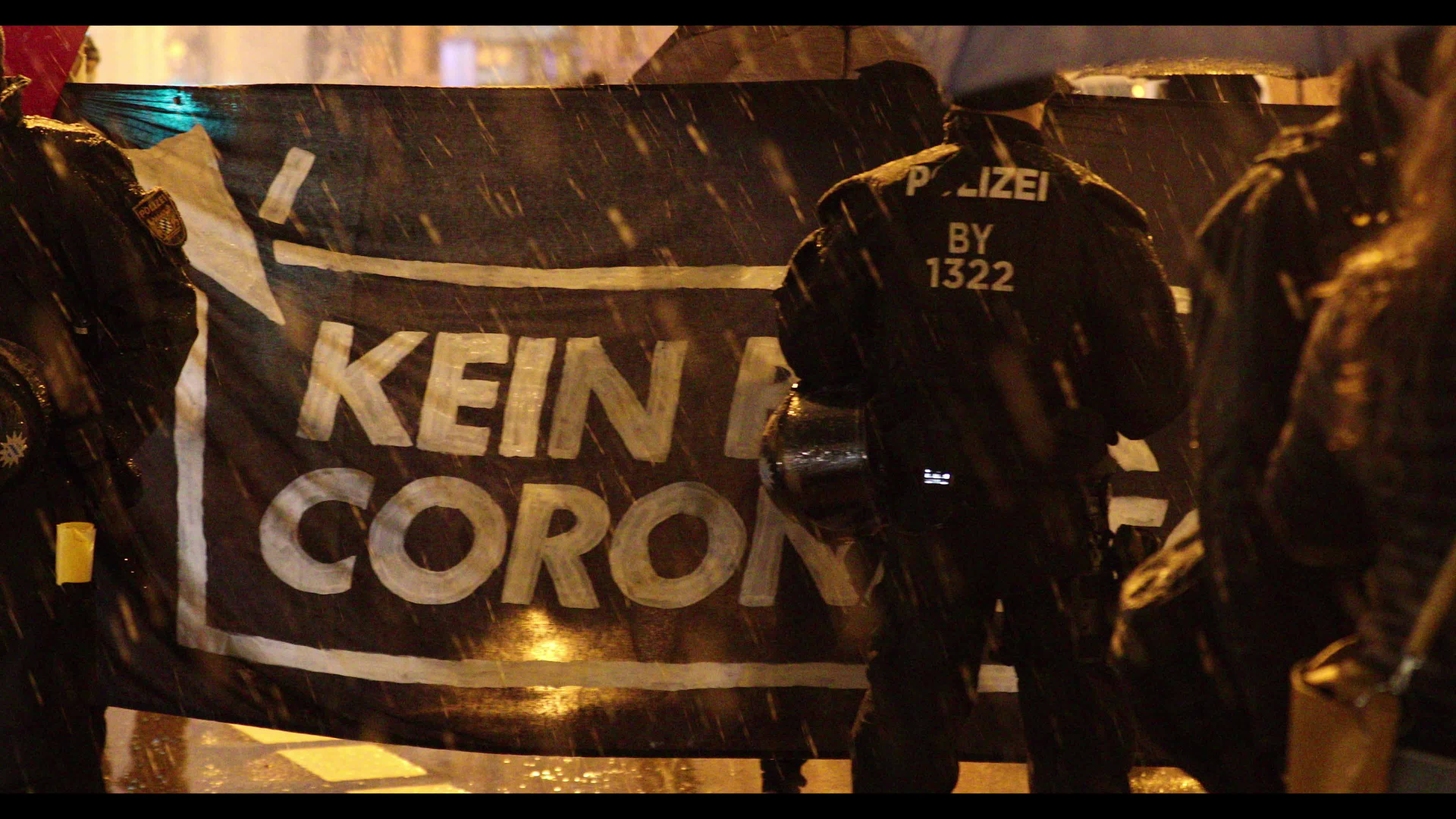 Hundreds protest against the Covid-19 restrictions in Munich