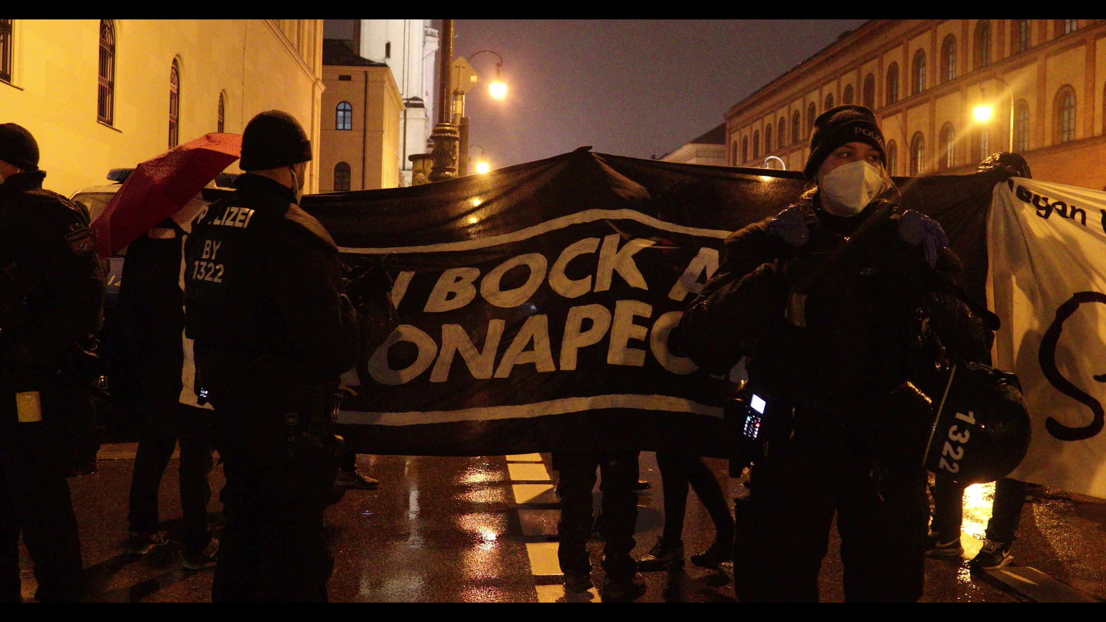 Hundreds protest against the Covid-19 restrictions in Munich