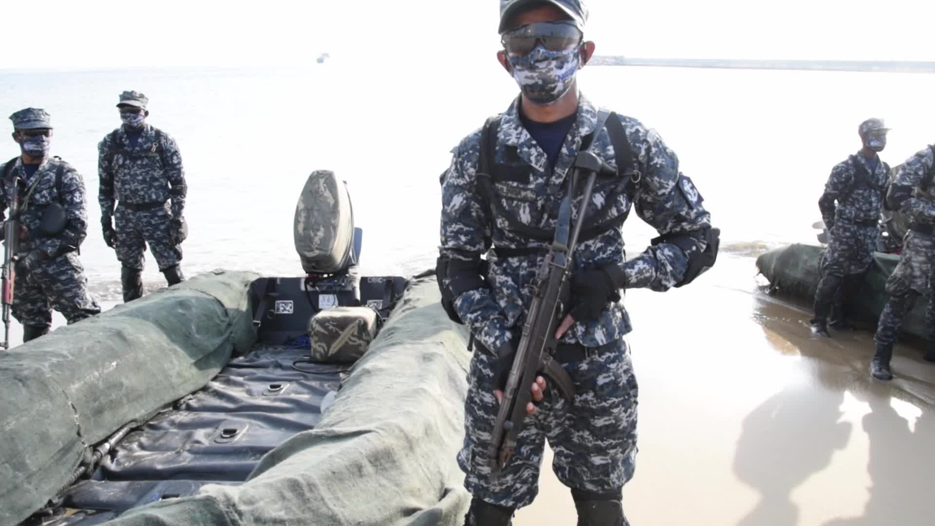 Sri Lankan Navy Marines during the 73rd Independence Day