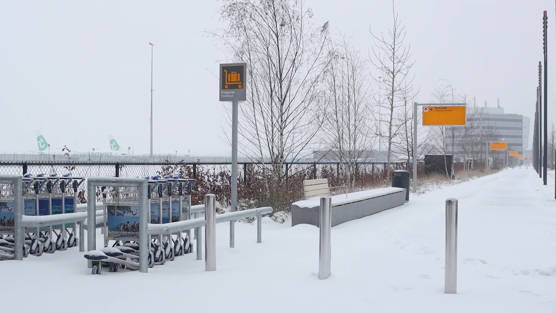 Snowstorm shuts down airport in the Netherlands