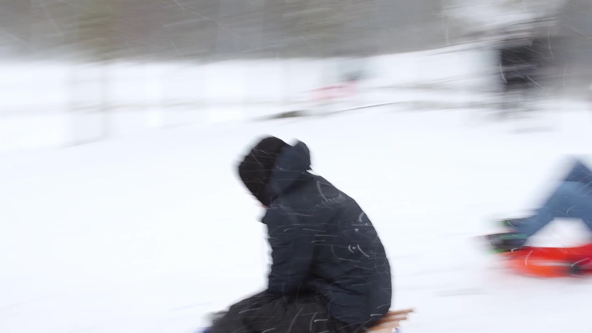 Dutch have fun in the snow in Meerhoven, Netherlands
