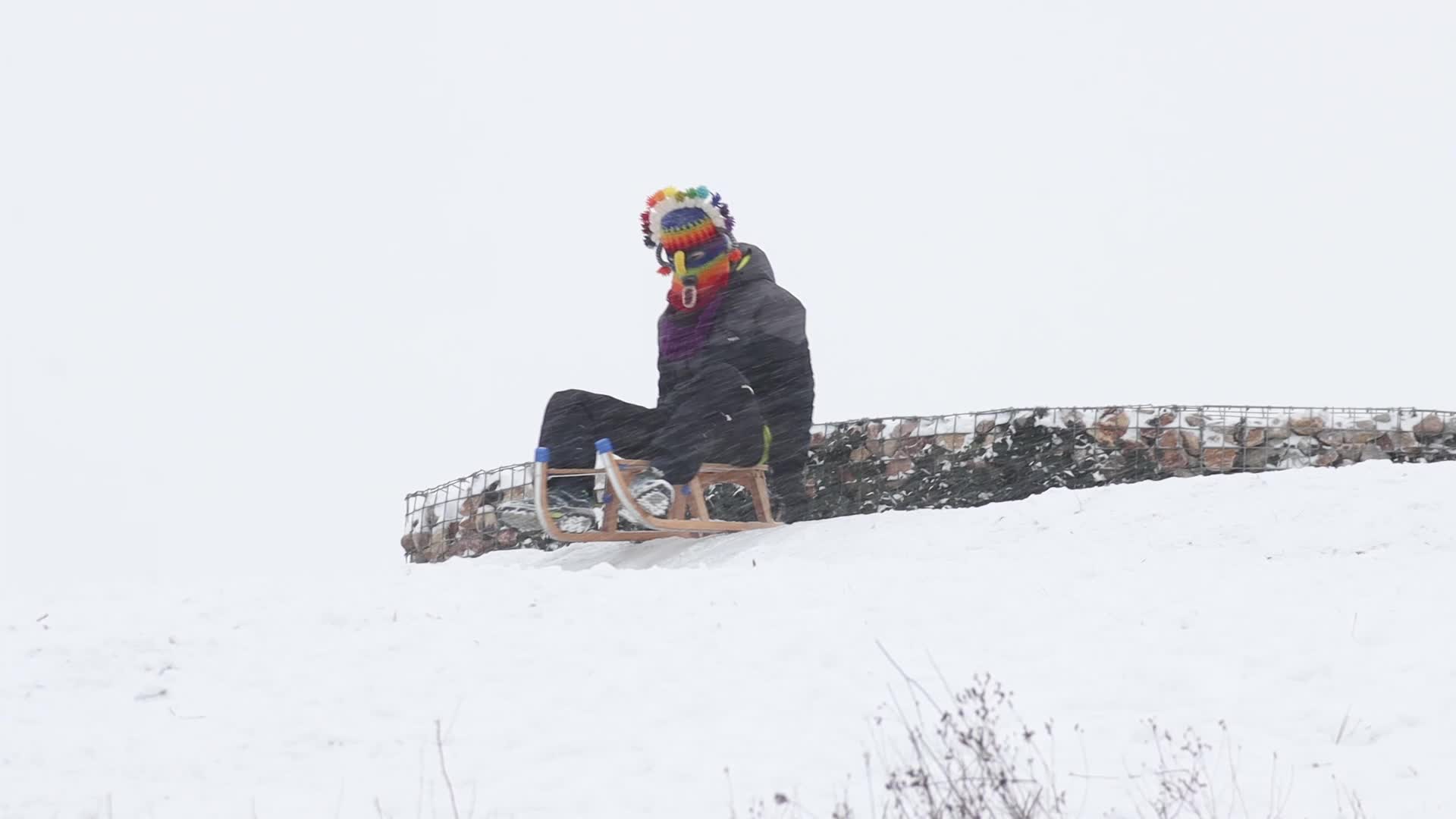 Dutch have fun in the snow in Meerhoven, Netherlands