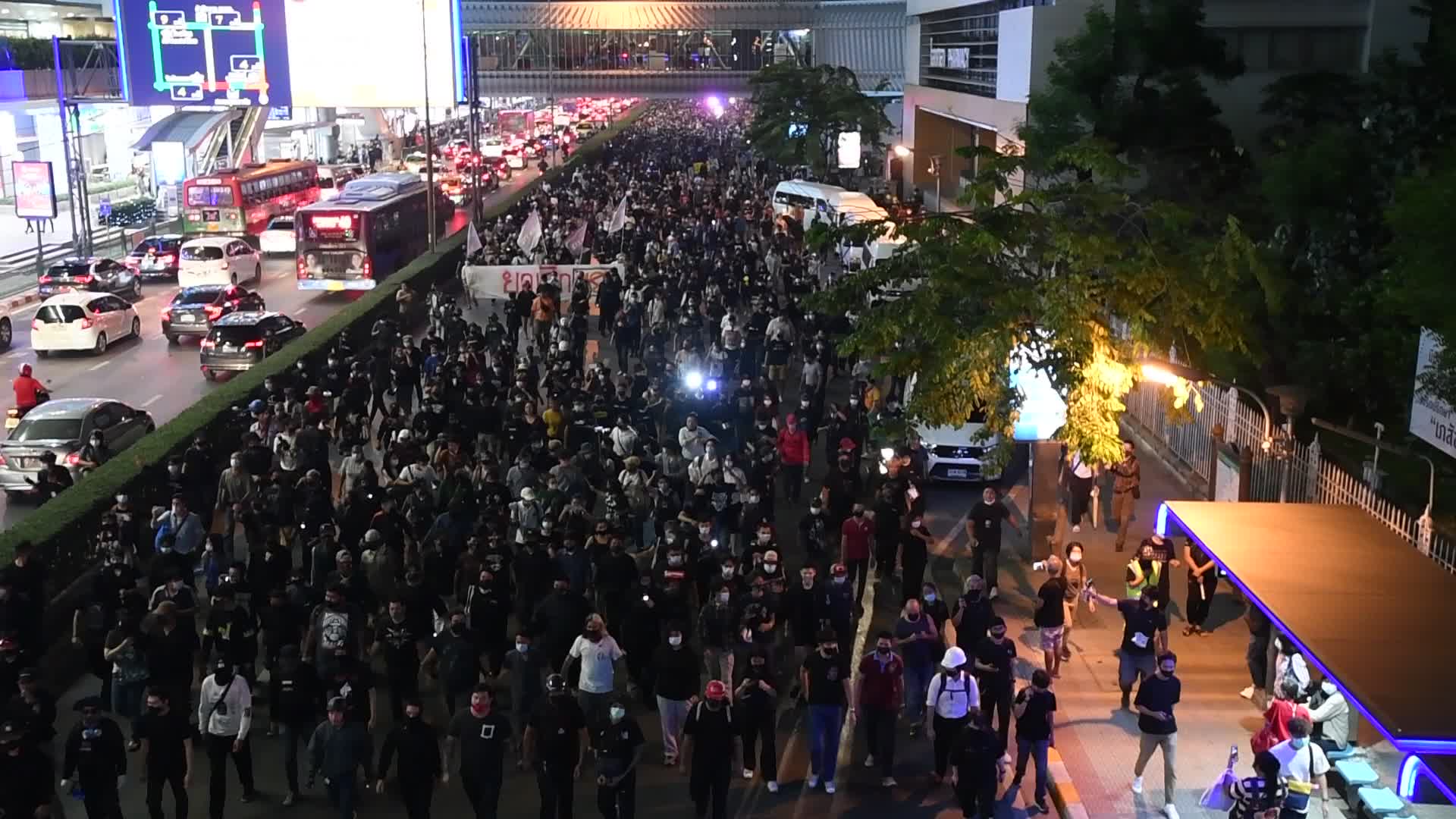 Pro-democracy protesters protest In Bangkok