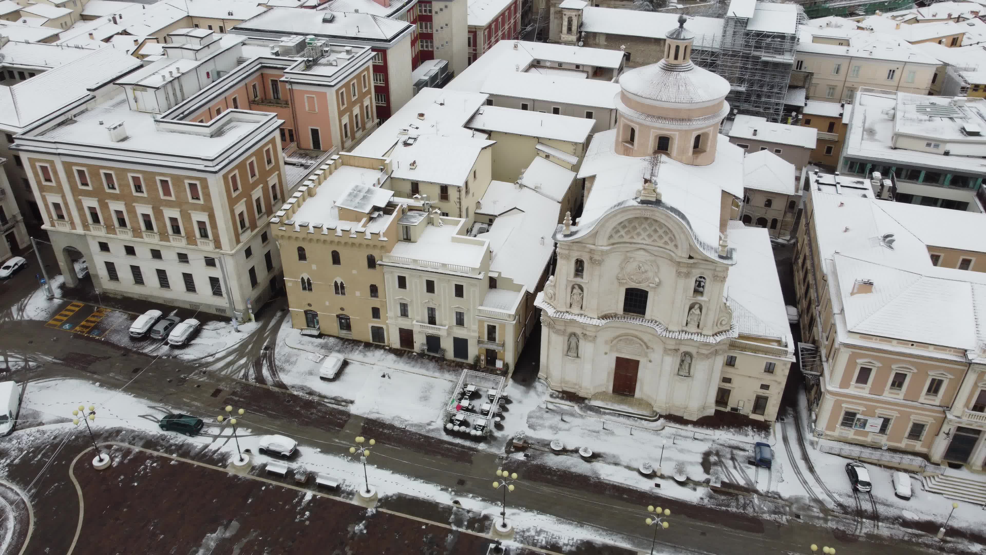 Snow in L'Aquila, Italy