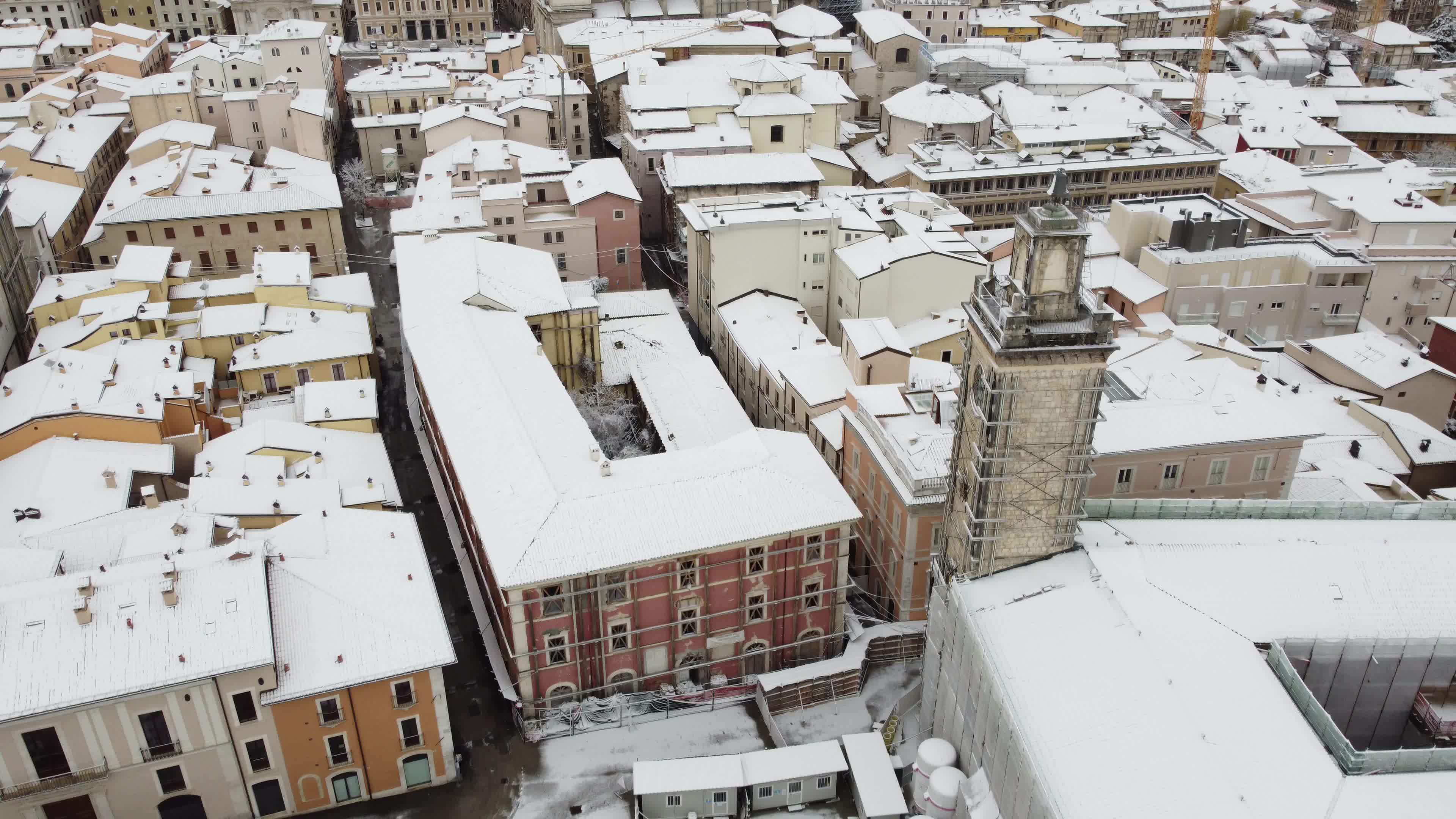 Snow in L'Aquila, Italy