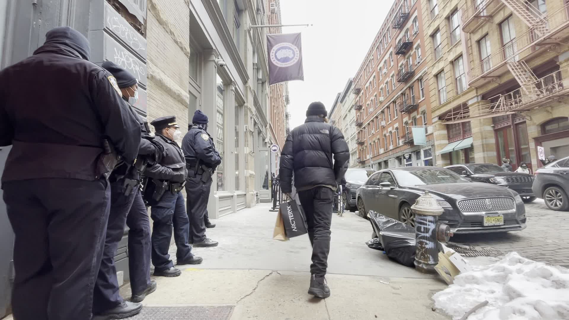 Canada Goose animal rights protest in New York City