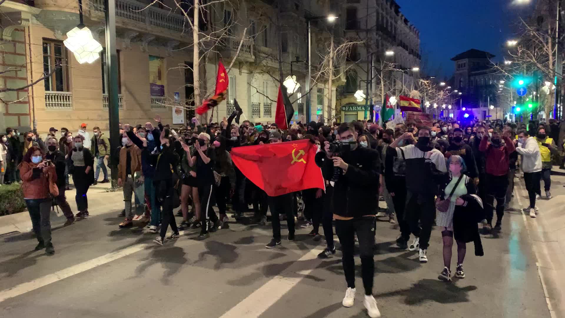 Protest in Granada against the imprisonment of singer Pablo Hasel