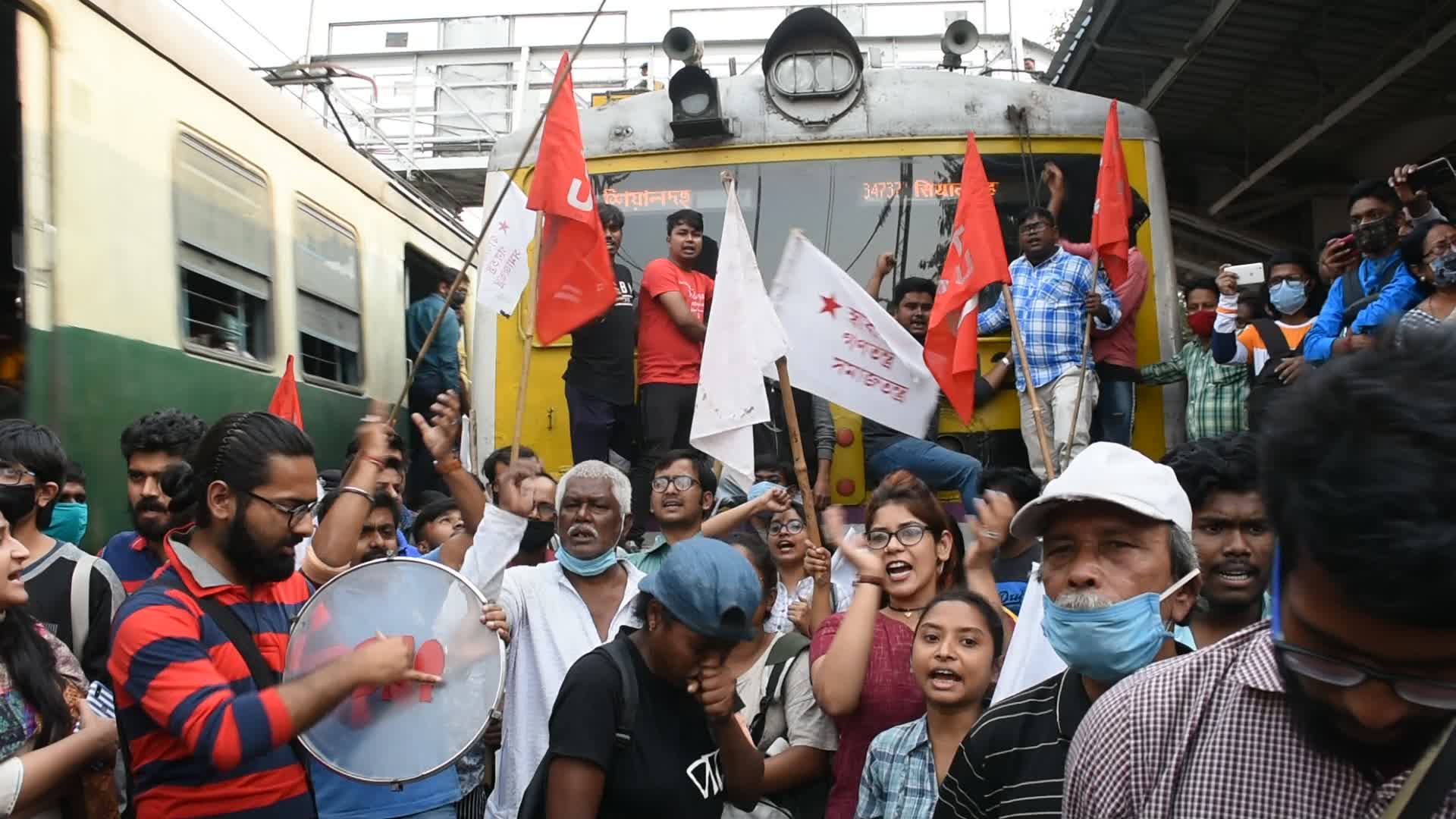 Protest against farm bill in Kolkata