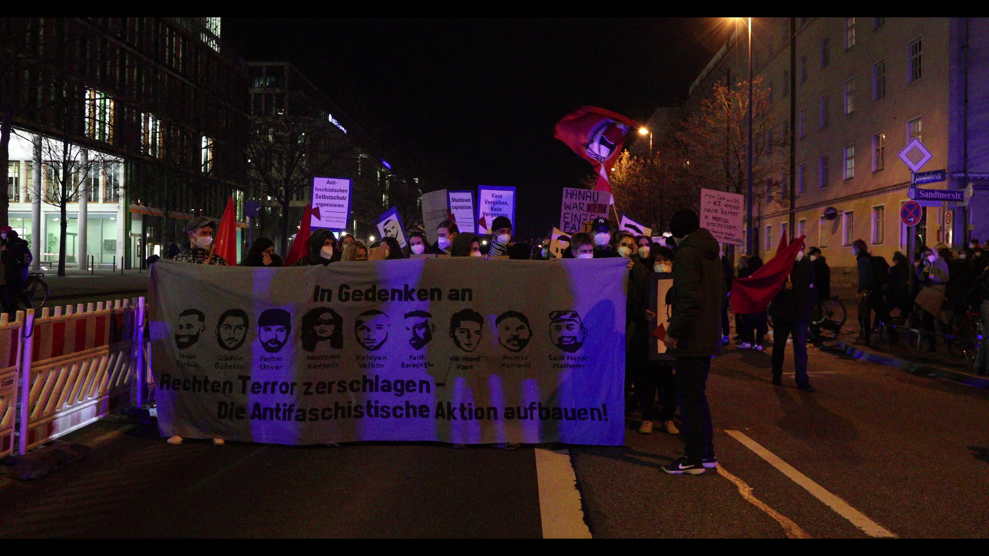 Demonstration to remember the victims of the Hanau terror attack