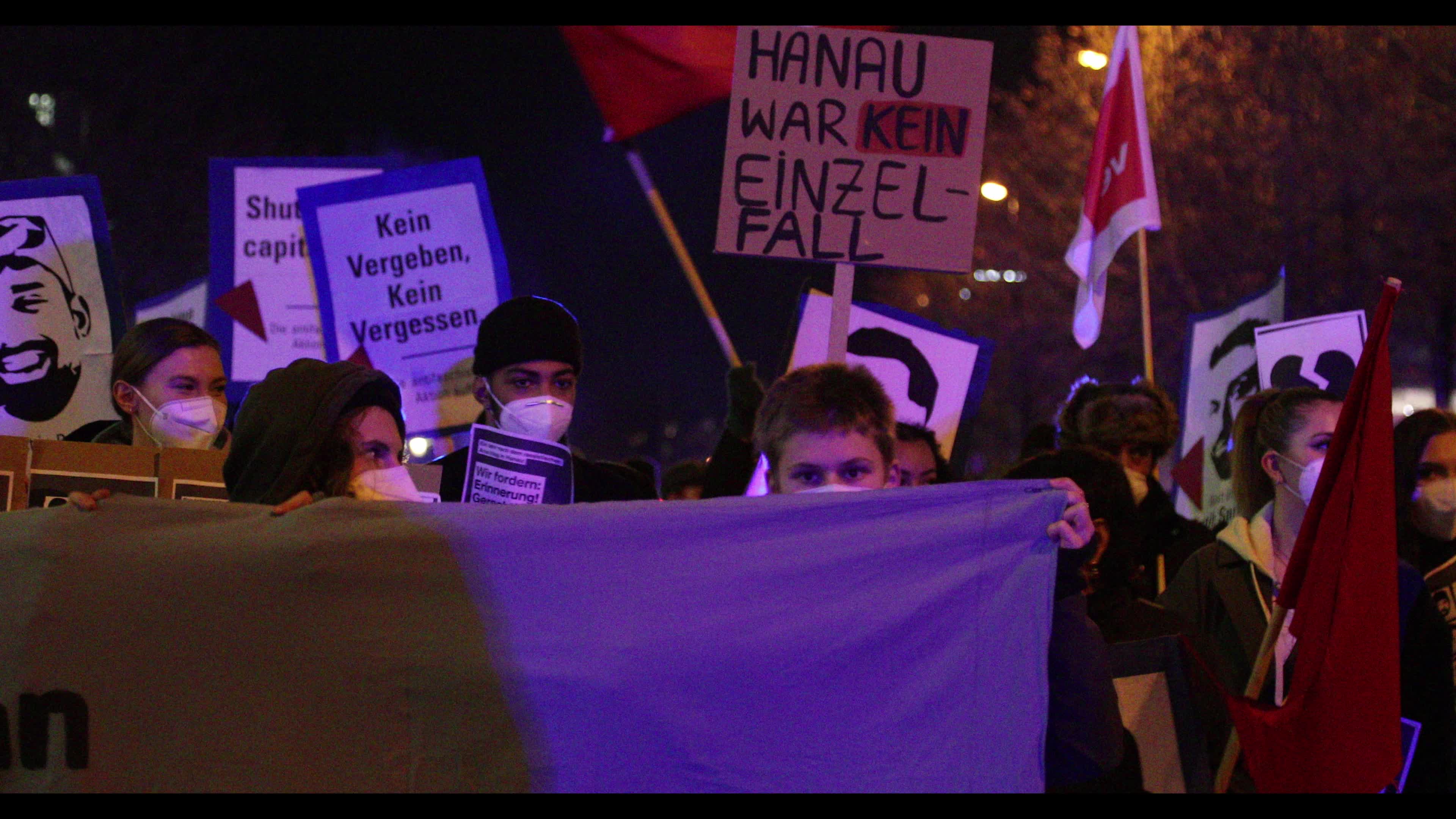 Demonstration to remember the victims of the Hanau terror attack