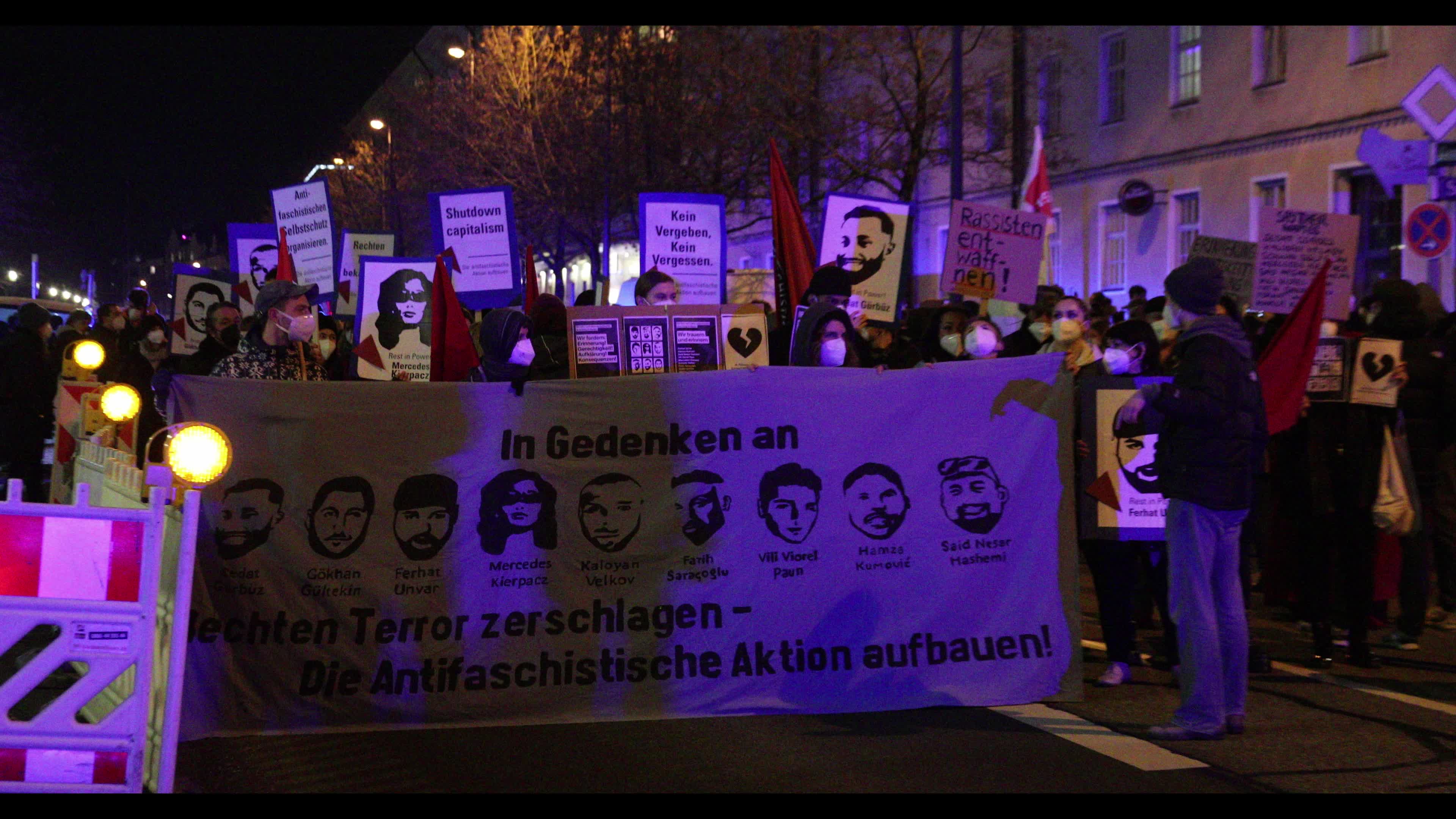 Demonstration to remember the victims of the Hanau terror attack