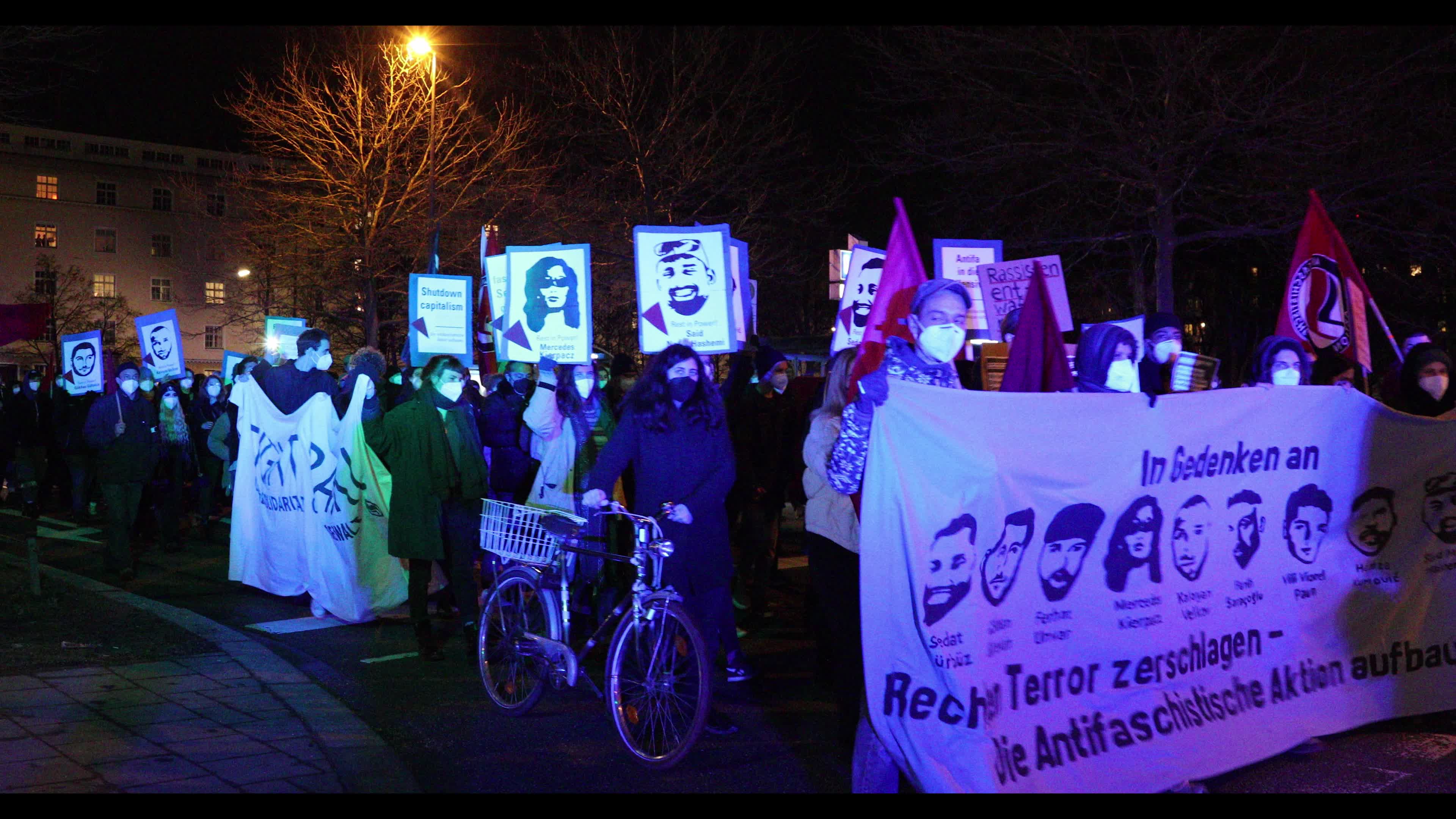 Demonstration to remember the victims of the Hanau terror attack