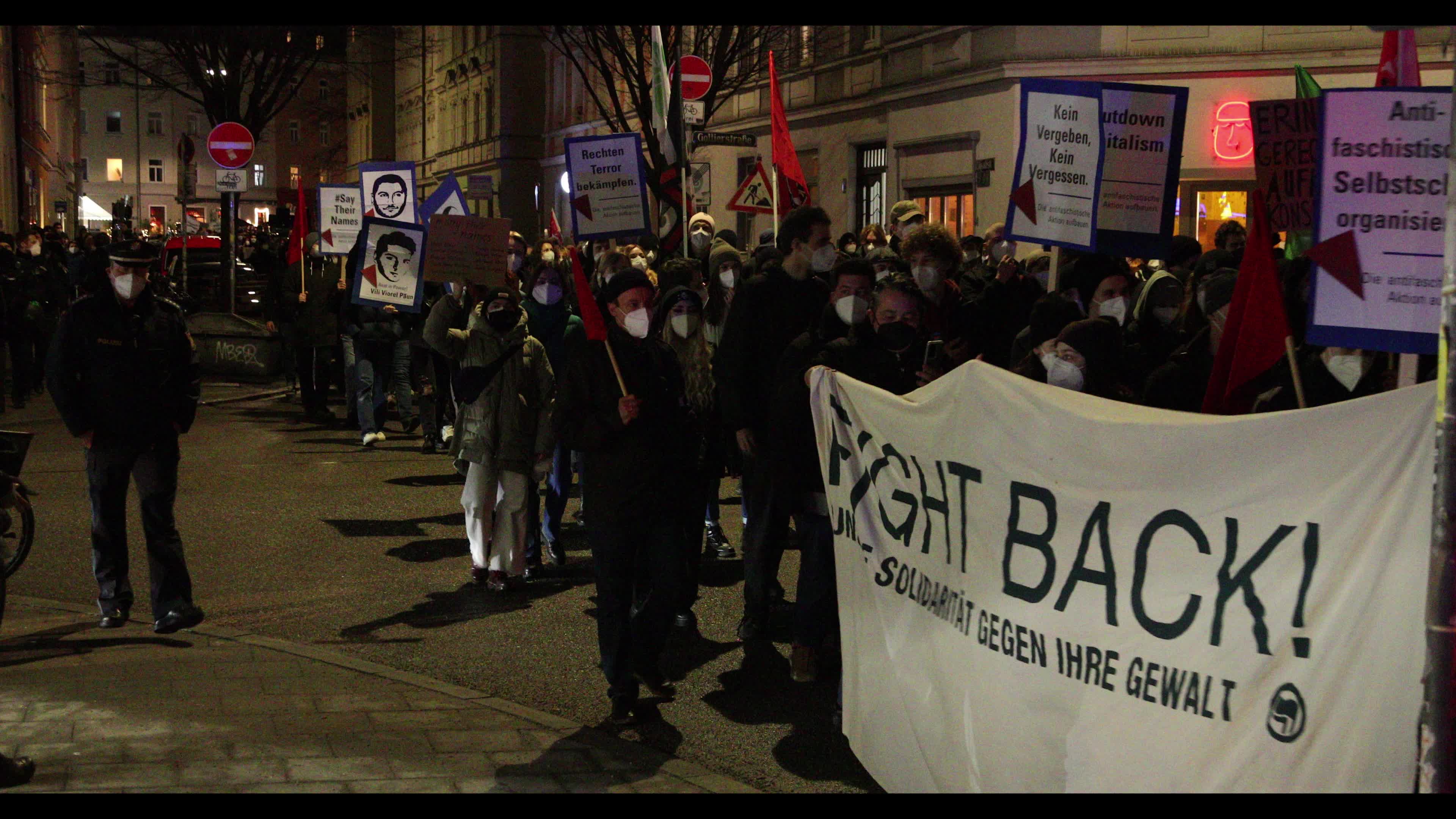Demonstration to remember the victims of the Hanau terror attack