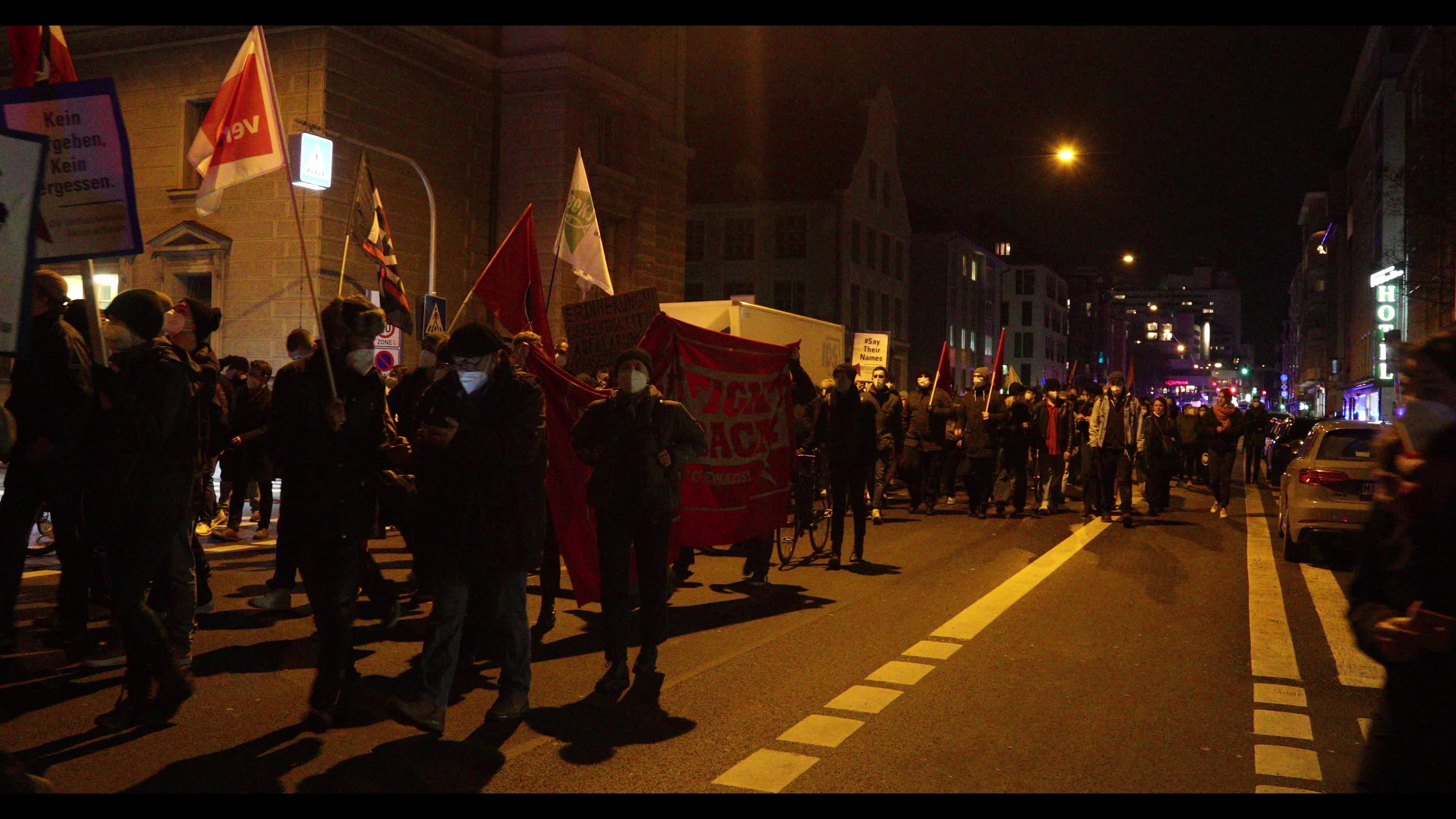Demonstration to remember the victims of the Hanau terror attack