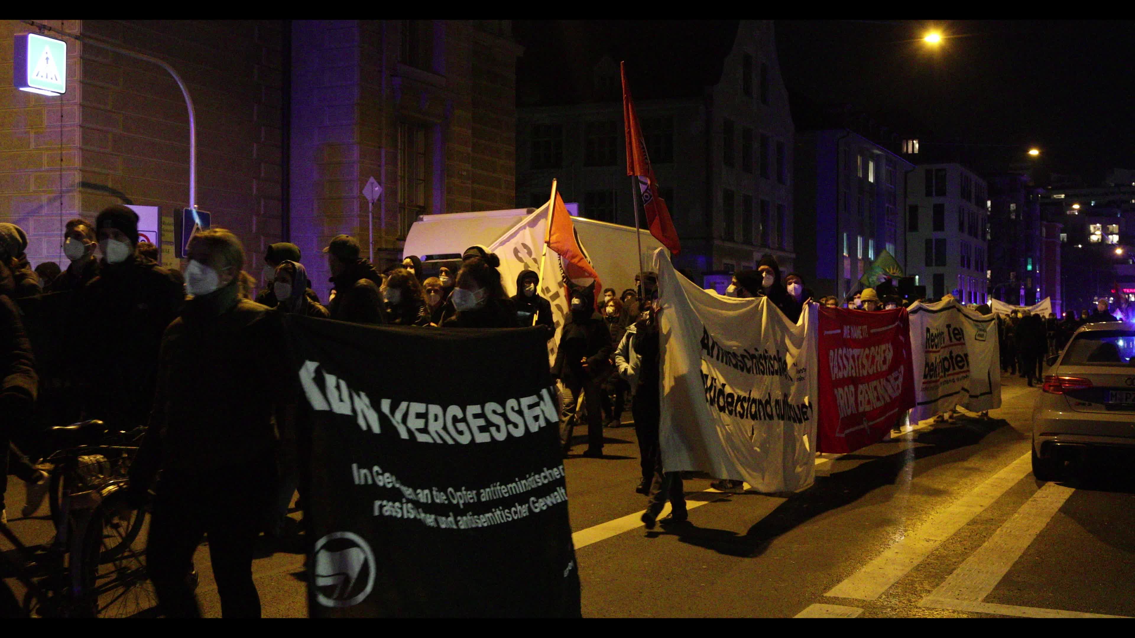 Demonstration to remember the victims of the Hanau terror attack