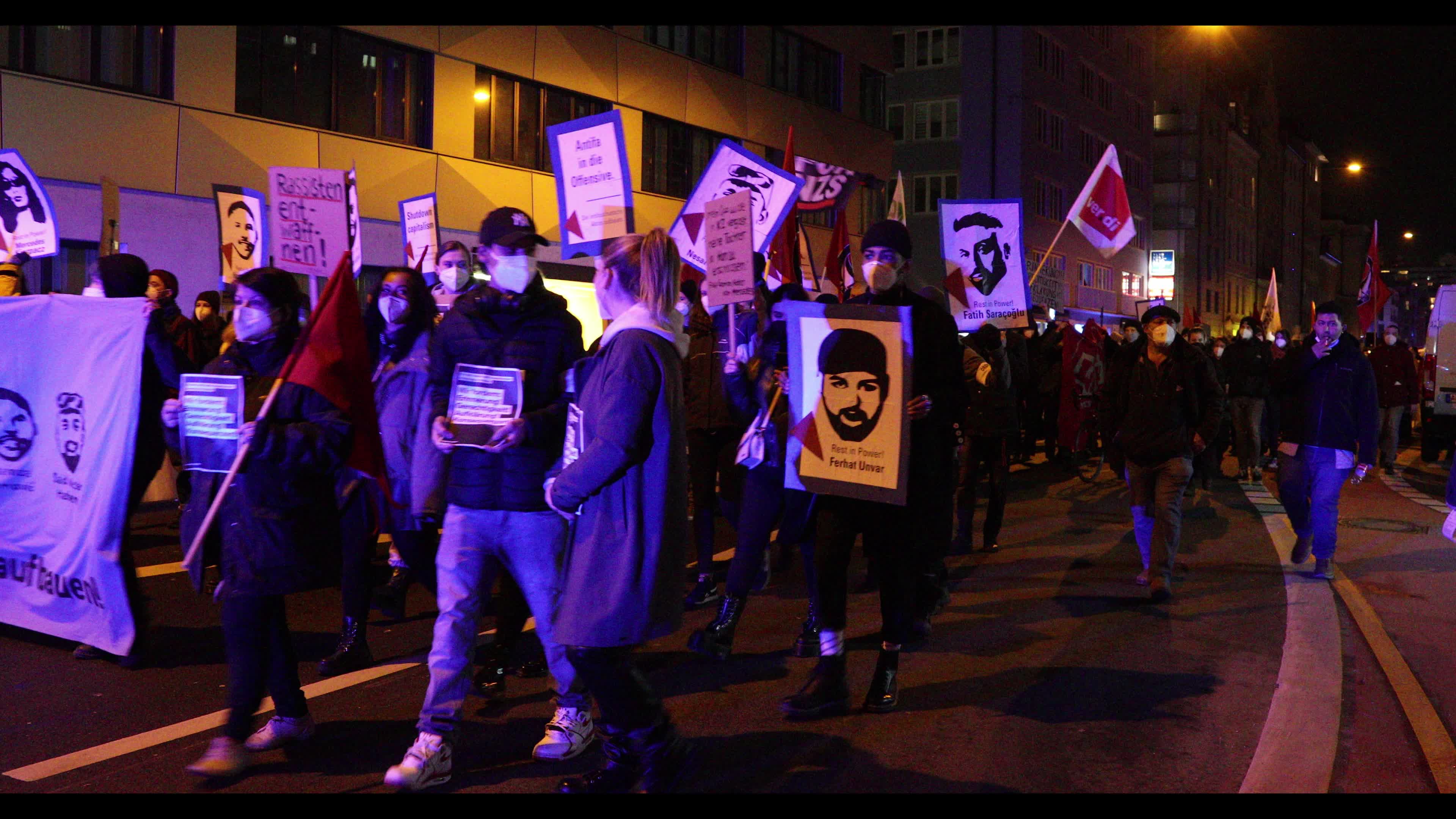 Demonstration to remember the victims of the Hanau terror attack