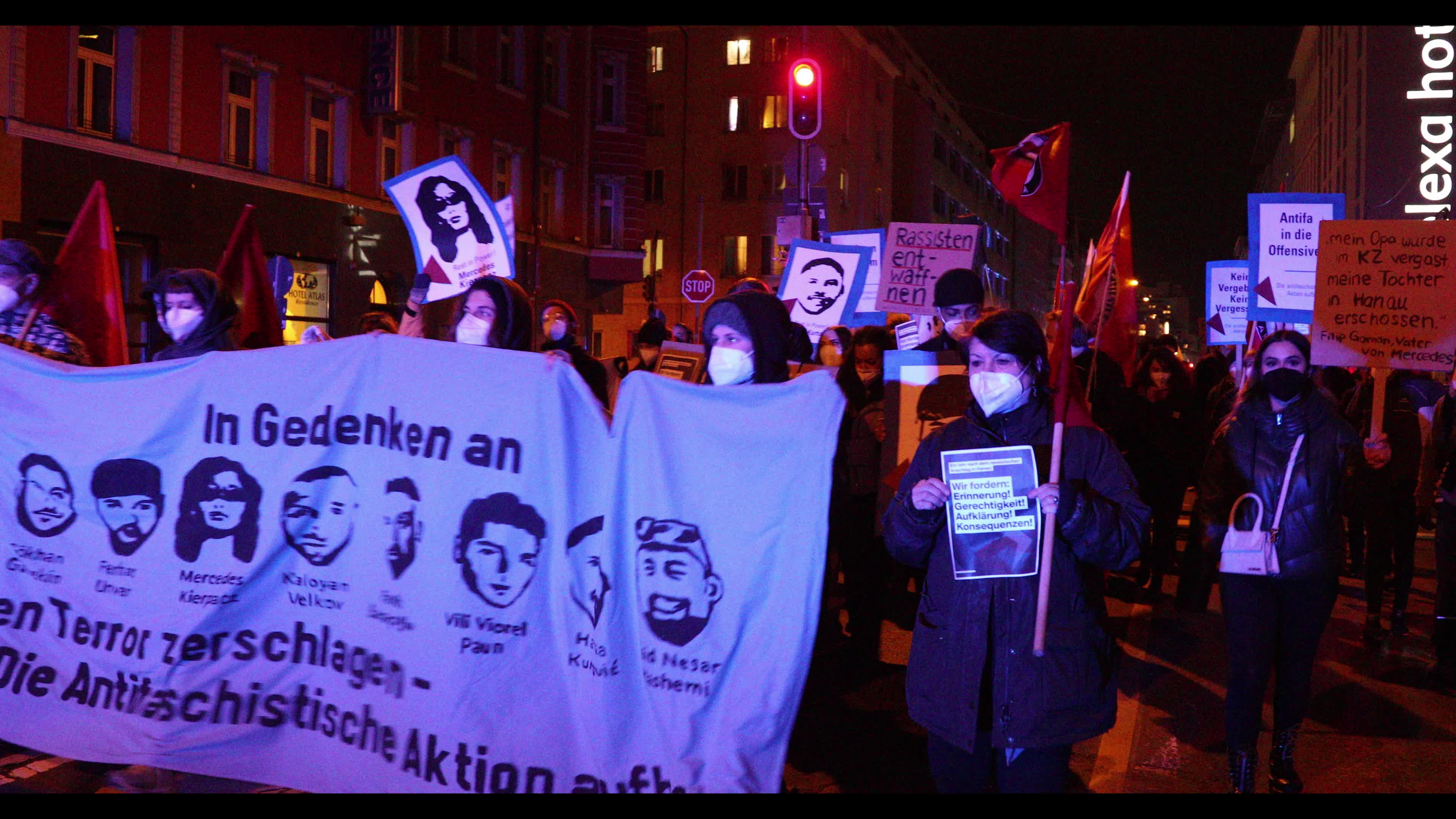 Demonstration to remember the victims of the Hanau terror attack