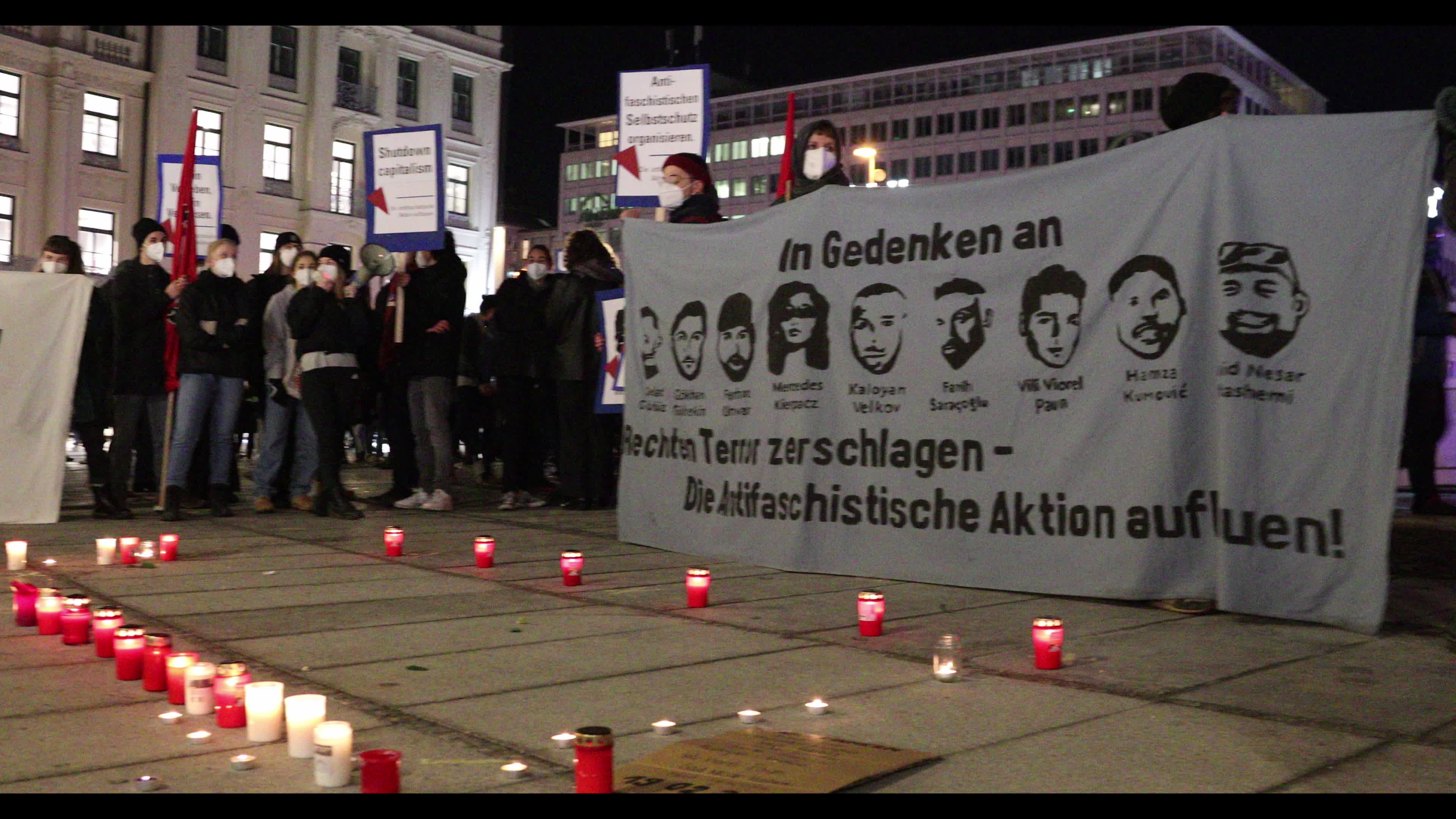 Demonstration to remember the victims of the Hanau terror attack