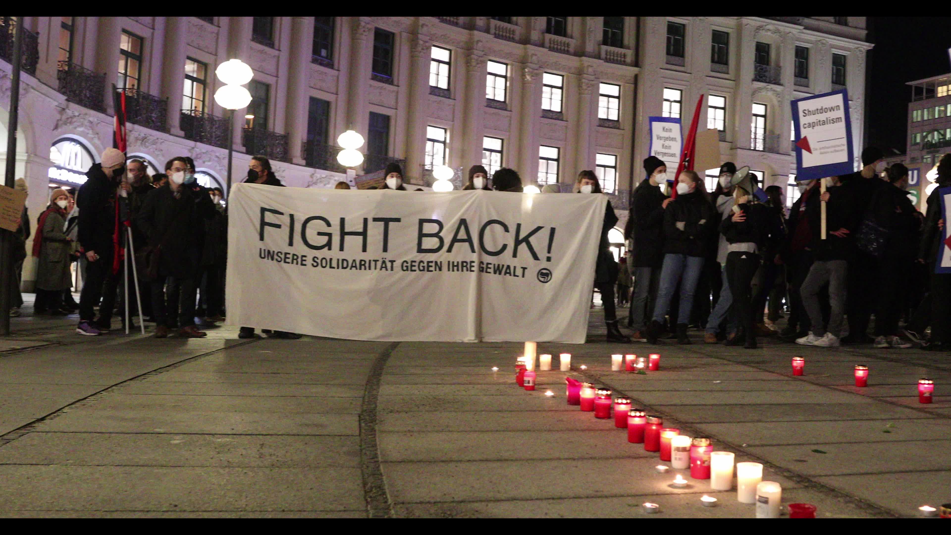 Demonstration to remember the victims of the Hanau terror attack